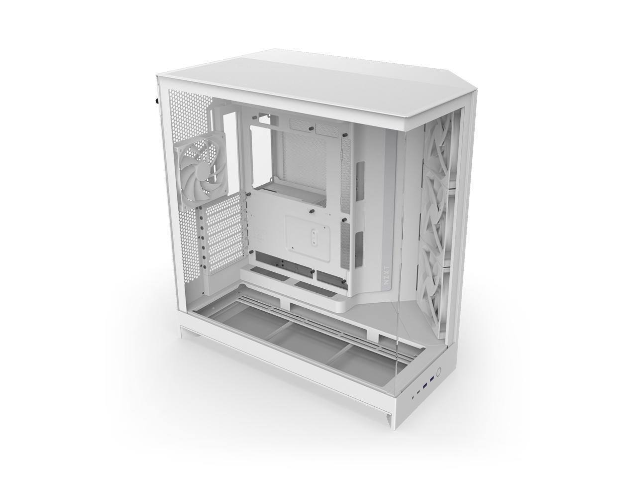 Alt View 5. NZXT - NZXT H9 Flow (2025) CM-H92FW-01 Large Dual-Chamber ATX Mid-Tower - White - White.