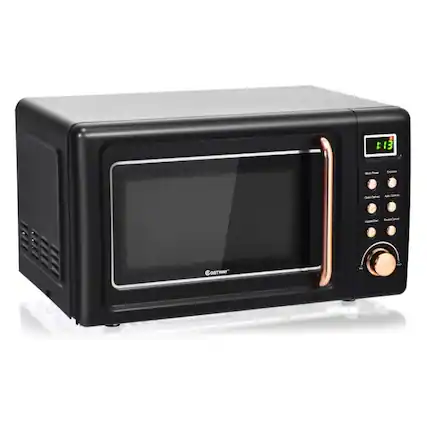 Front. Forest'nSky - 700W Retro Style Microwave Oven Countertop, Auto Cooking & 5 Power Settings, Compact for Small Spaces,Black - Black.