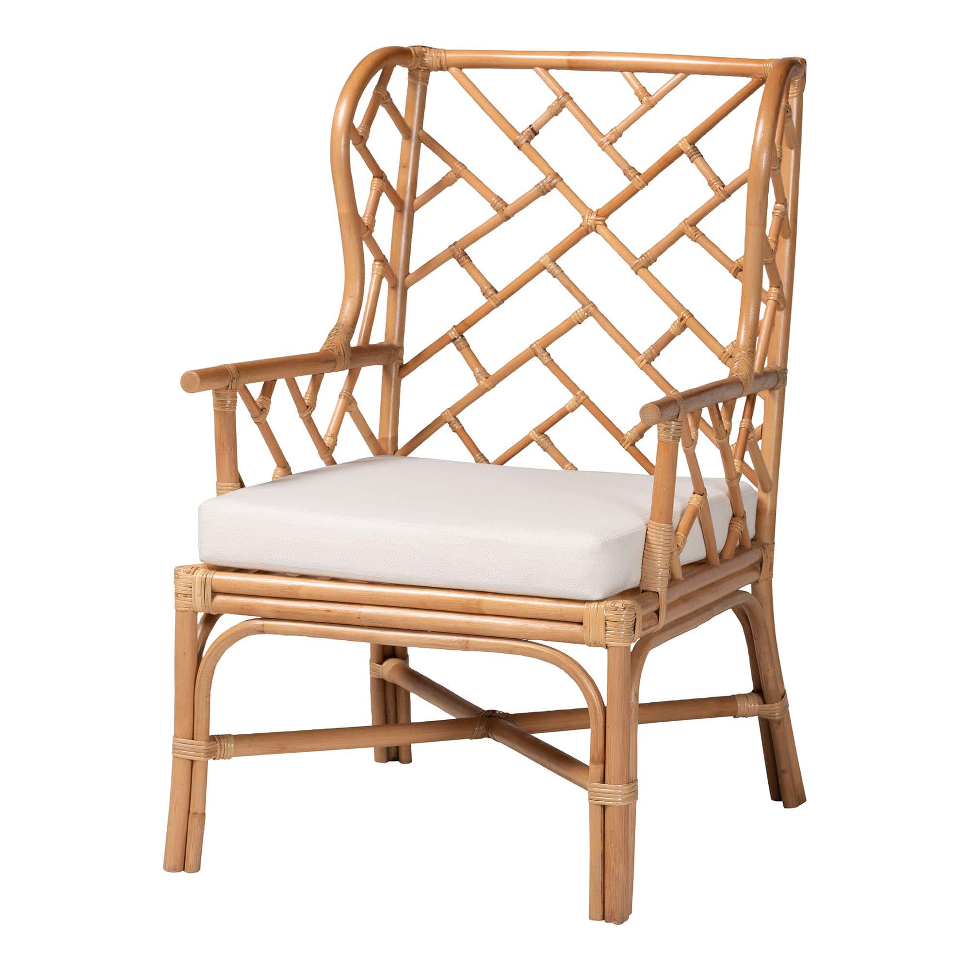 bali & pari - Ray Wingback Armchair with Removable Cushion - Natural Rattan price history on PriceWatchPro