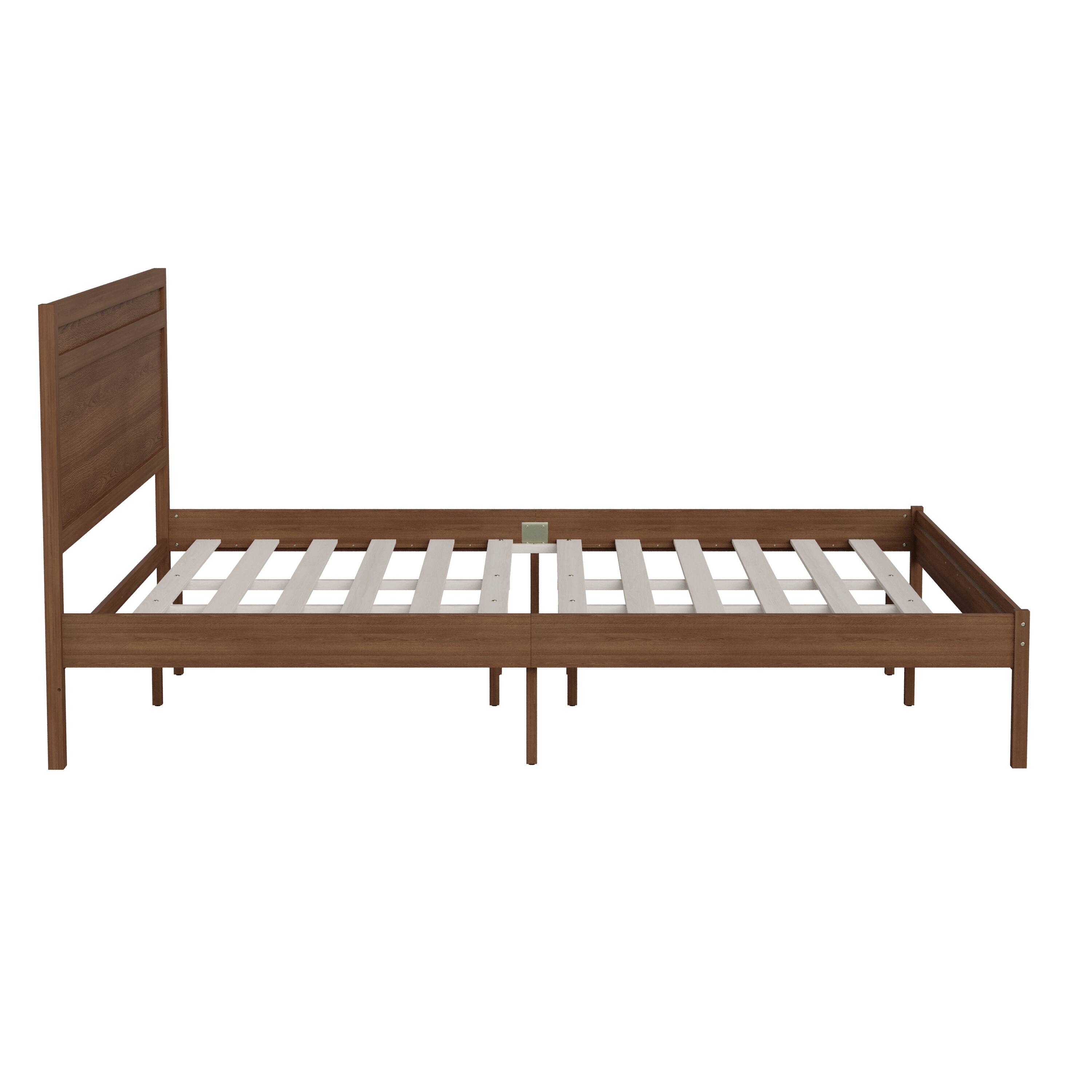 Alt View 8. Emma + Oliver - Allanza Classic Wooden Platform Bed with Headboard - Brown.