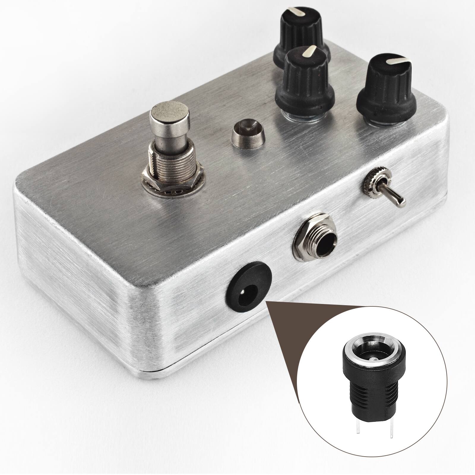 Alt View 3. Unique Bargains - 10pcs DC5521 Female Jack with Dust Plug + 30pcs DC5521 Male Plug for Guitar/Car Audio/Power Supply - Black.
