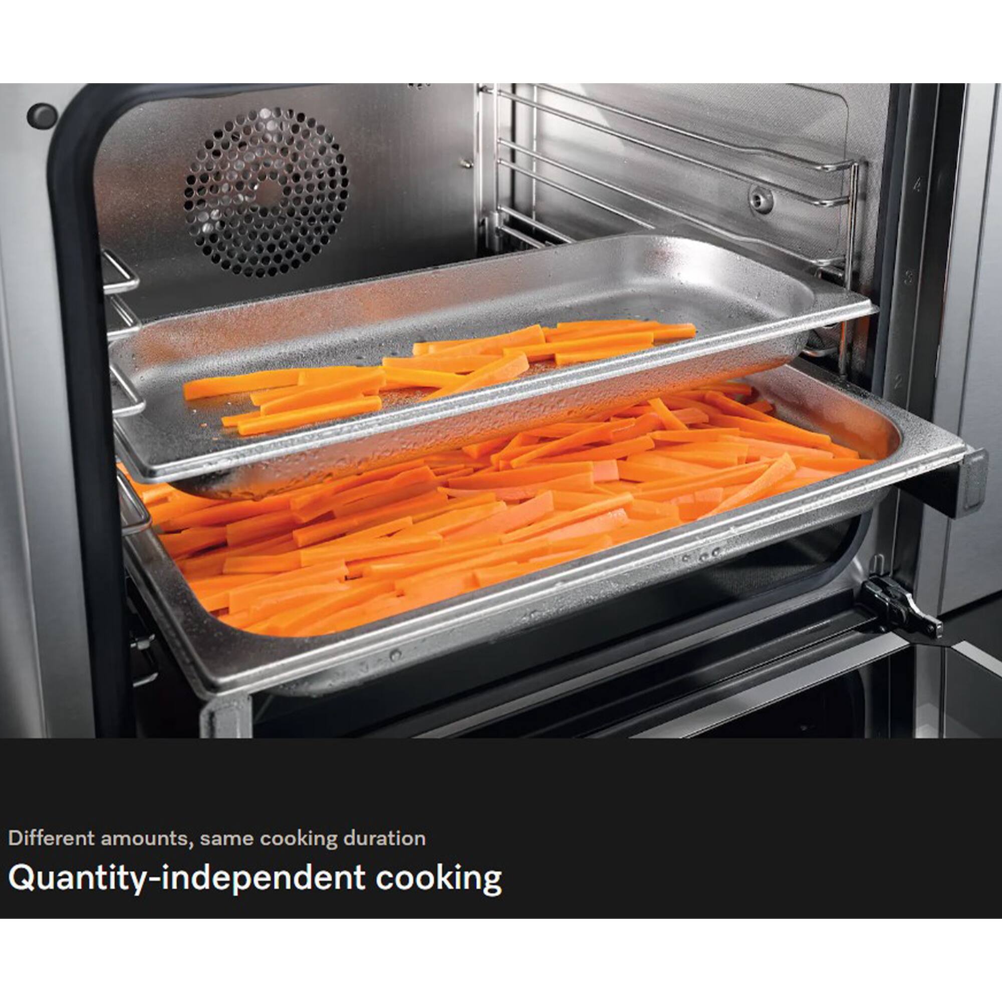 Different amounts, same cooking duration  
Quantity-independent cooking