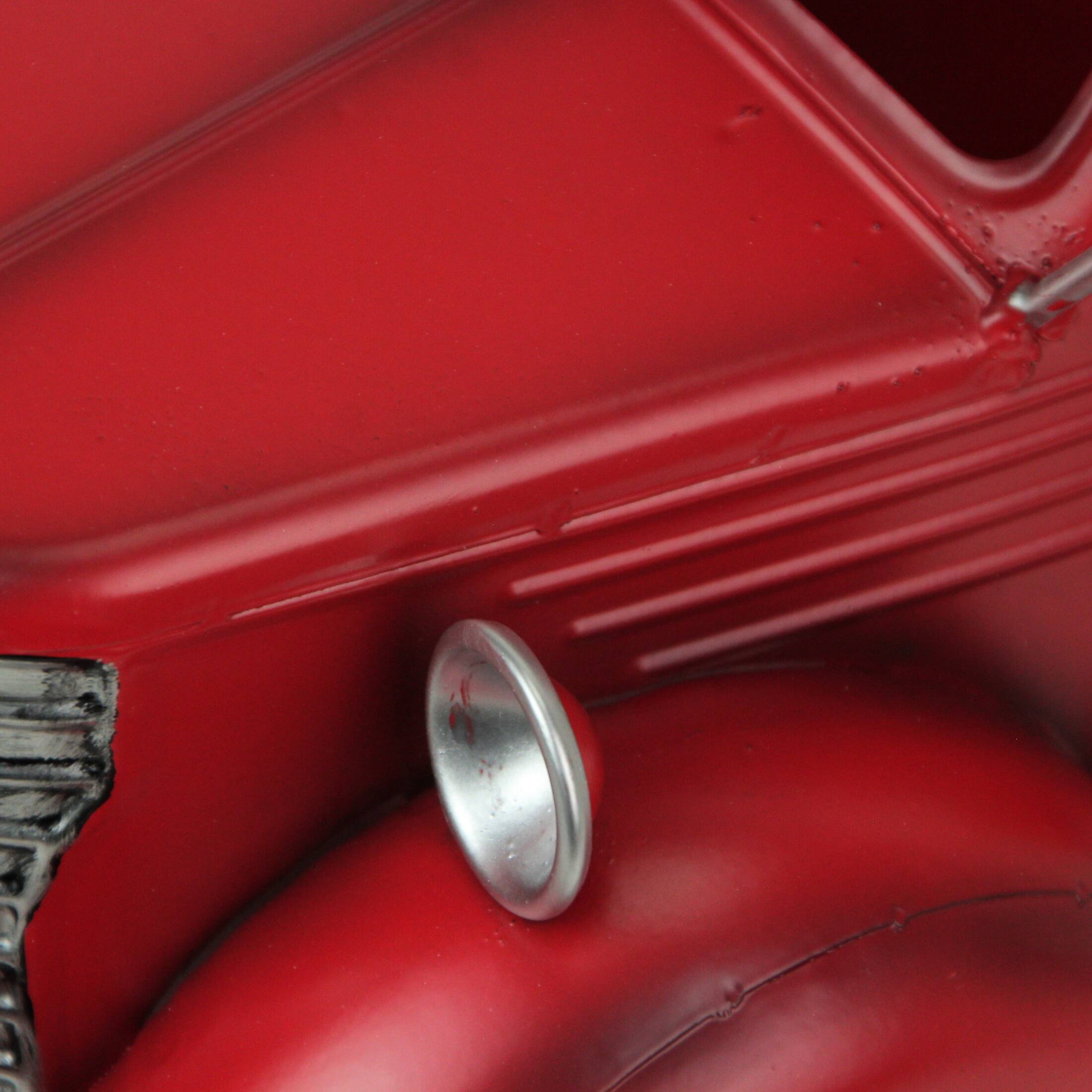 Alt View 2. Zeckos - Vintage Red Truck Metal Planter – Nostalgic Decor for Indoors & Outdoors - Red.