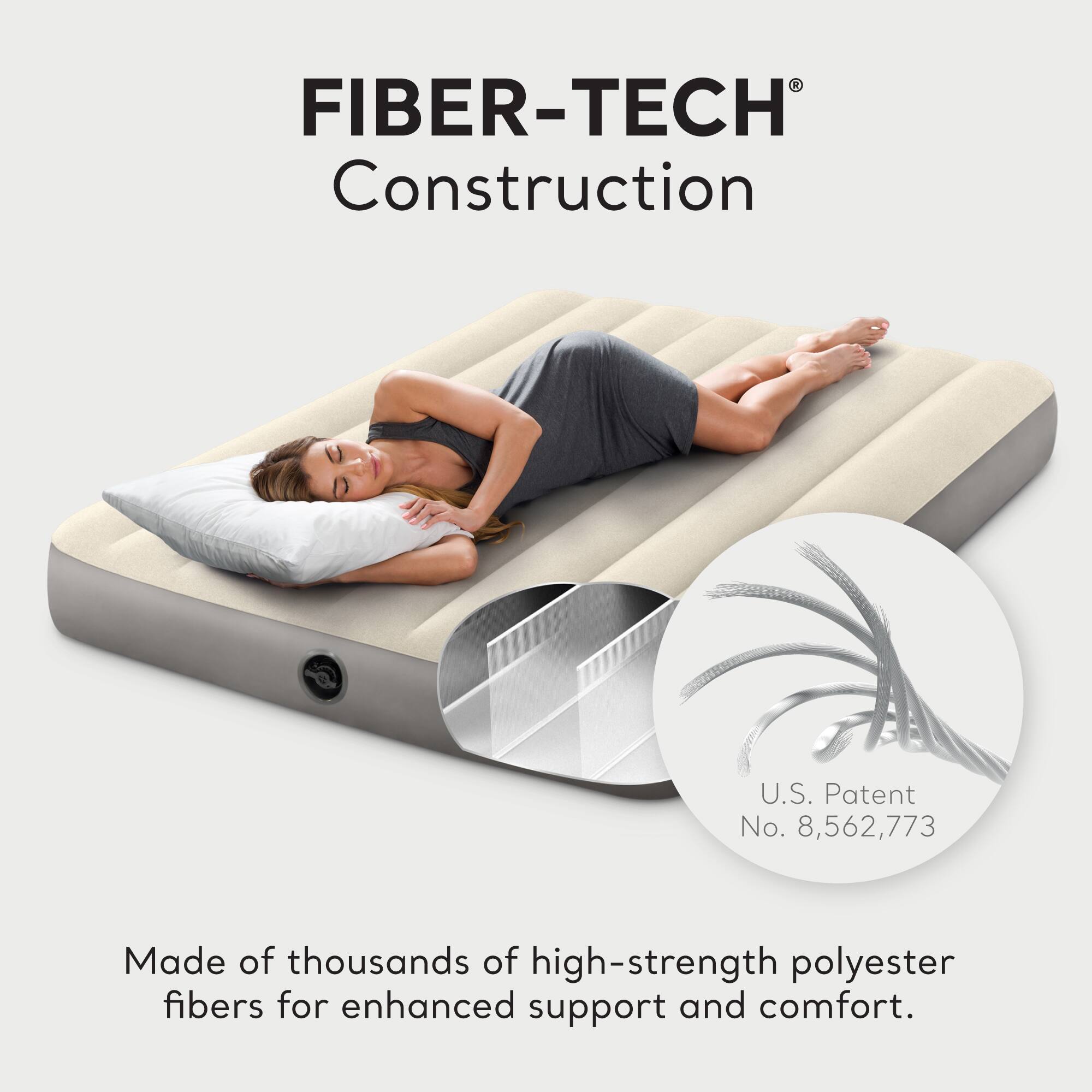 FIBER-TECH® Construction

Made of thousands of high-strength polyester fibers for enhanced support and comfort.

U.S. Patent No. 8,562,773