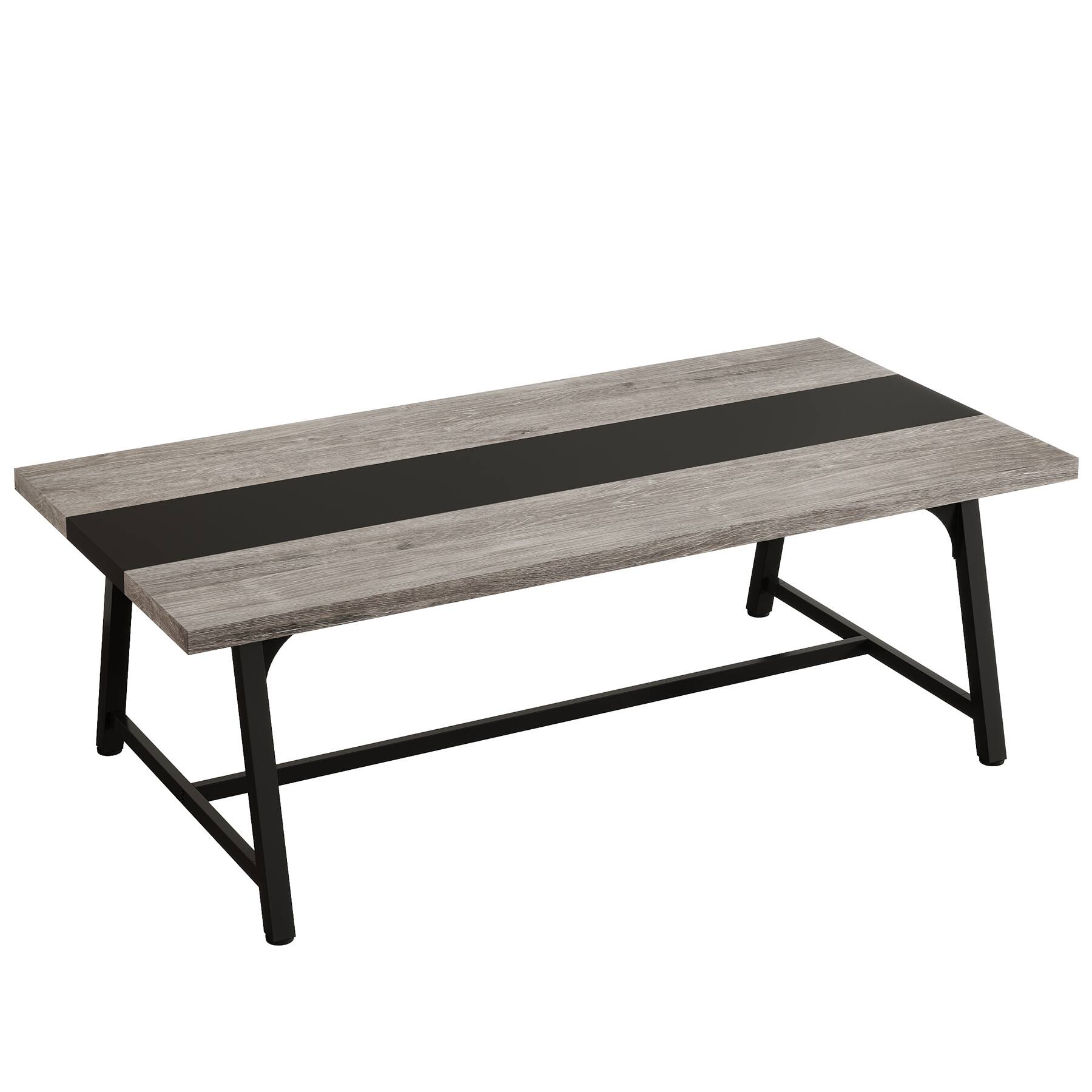 Left. APRILSOUL - 70.87in Modern Rectangular Conference Table for 6-8 People Desk with Durable Metal Frame Large Work Surface Gray Black - Gray+Black.