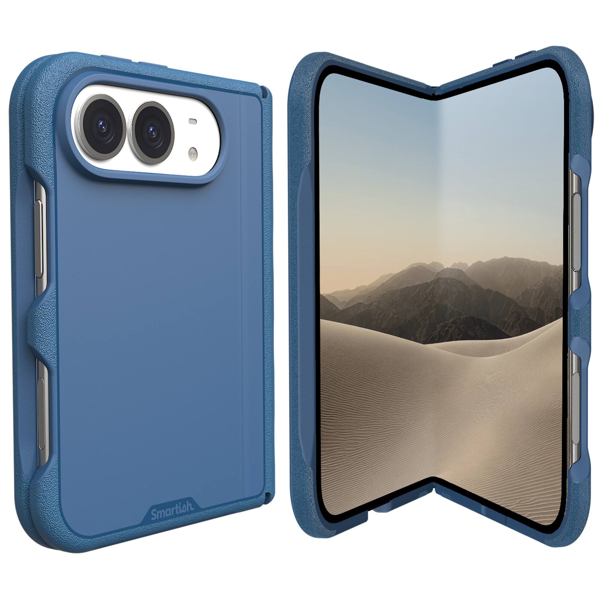 Front. Smartish - Smartish iPhone Duo Case MagSafe, Gripmunk, Slim Grip Fold Case, Blue - Blues on The Green.