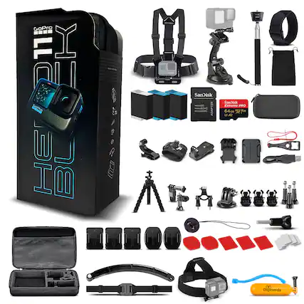 GoPro Hero 10 Black
SanDisk Extreme PRO 64GB U3 V30 A2
microSDHC/microSDXC ADAPTER
GoPro Accessories:
- Chest Harness
- Tripod
- Handle
- Mounts
- Adapters
- Remote
- Battery
- Charger
- USB Cable
- Protective Case
- Lens Cleaning Kit
- Additional Mounts and Accessories
Digineeds