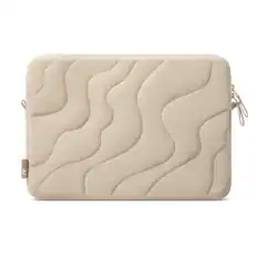 Front. tomtoc - Terra-A27 Puff Recycled Laptop Sleeve Bag Case for 16-inch MacBook Pro M5/M4/M3/M2/M1 Pro/Max 2026-2019, Quilted Design - Dune Shade.