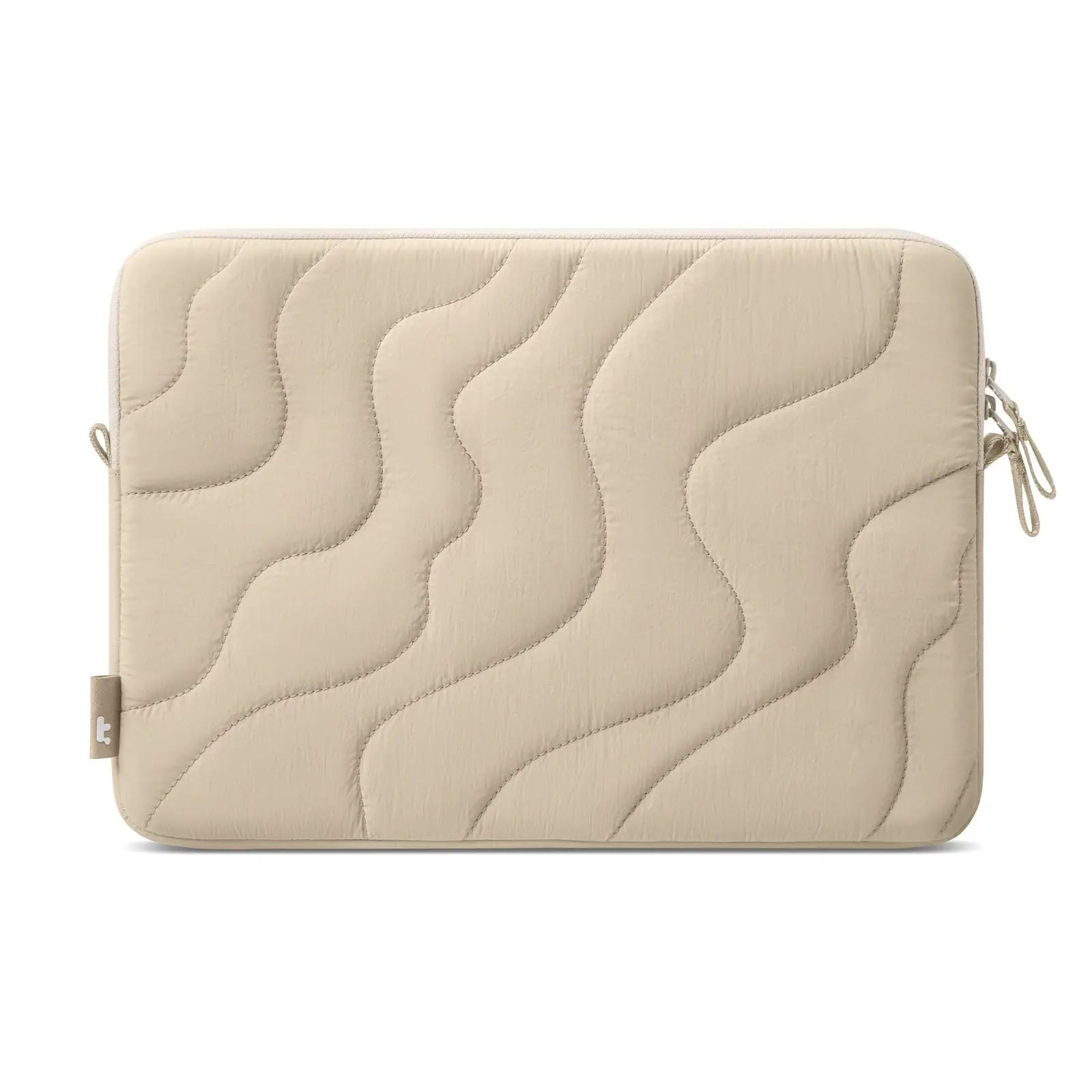 Front. tomtoc - Terra-A27 Puff Recycled Laptop Sleeve Bag Case for 16-inch MacBook Pro M5/M4/M3/M2/M1 Pro/Max 2026-2019, Quilted Design - Dune Shade.