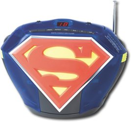 Kids Station Toys - Superman CD Boombox with AM/FM Radio - Blue - Front_Zoom