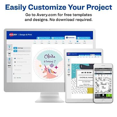 Easily Customize Your Project  
Go to Avery.com for free templates and designs. No download required.

AVERY | Design & Print

Olivia is turning 7

MIXXEM  
CATMEAL MASK  
ALL NATURAL

Thank You