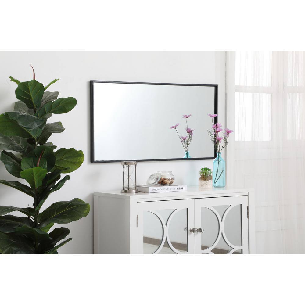 Alt View 1. Elegant Decor - Metal frame rectangle mirror 18 inch in Black - Black.