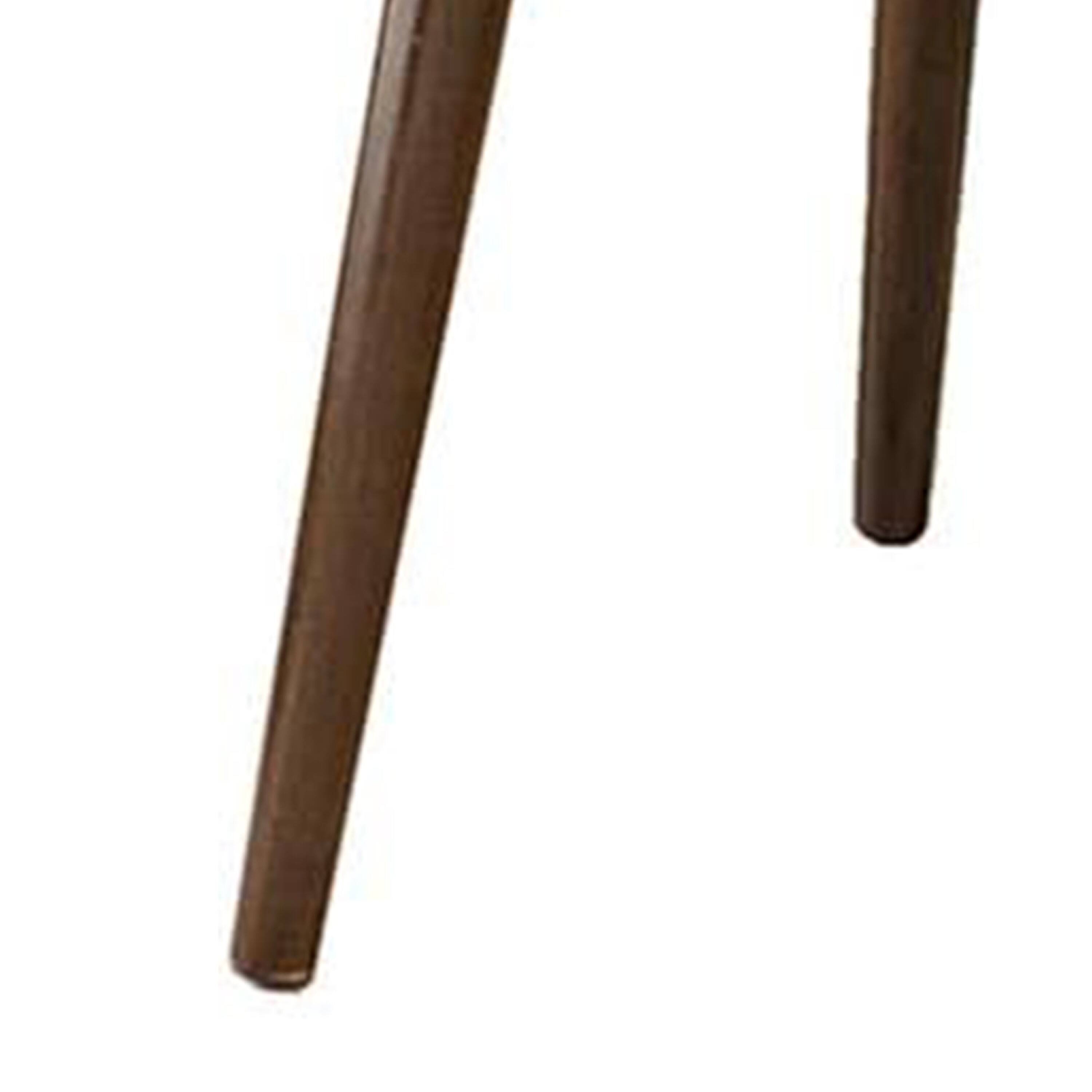 Back. Manhattan Lane - Ary Side End Table, 24 Inch Round Wood Top, Angled Legs - Walnut Brown.