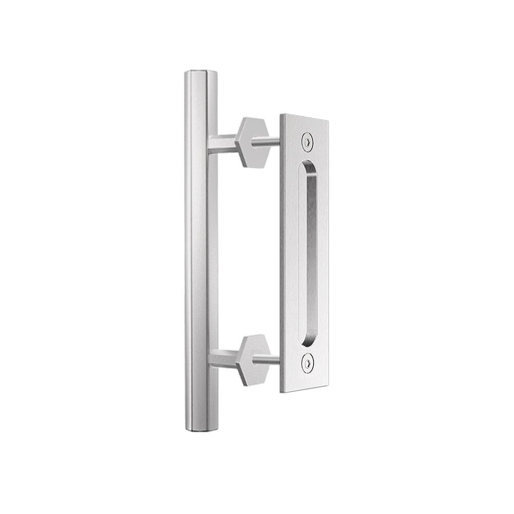 Alt View 3. Boyel Living - 10 in. Stainless Steel Hexagon Pull and Flush Sliding Barn Door Handle Set - Stainless Steel.