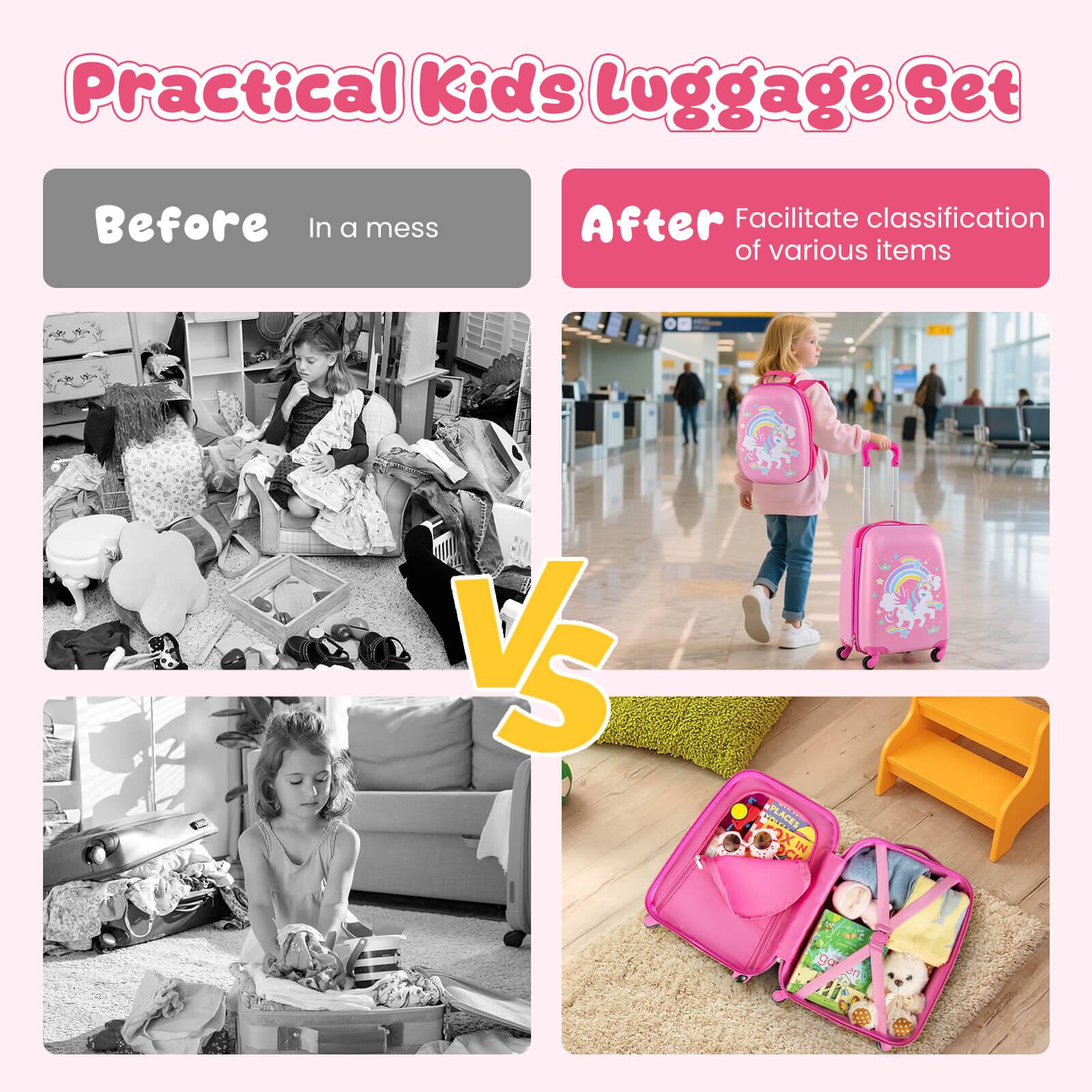 Practical Kids Luggage Set

Before: In a mess

After: Facilitate classification of various items