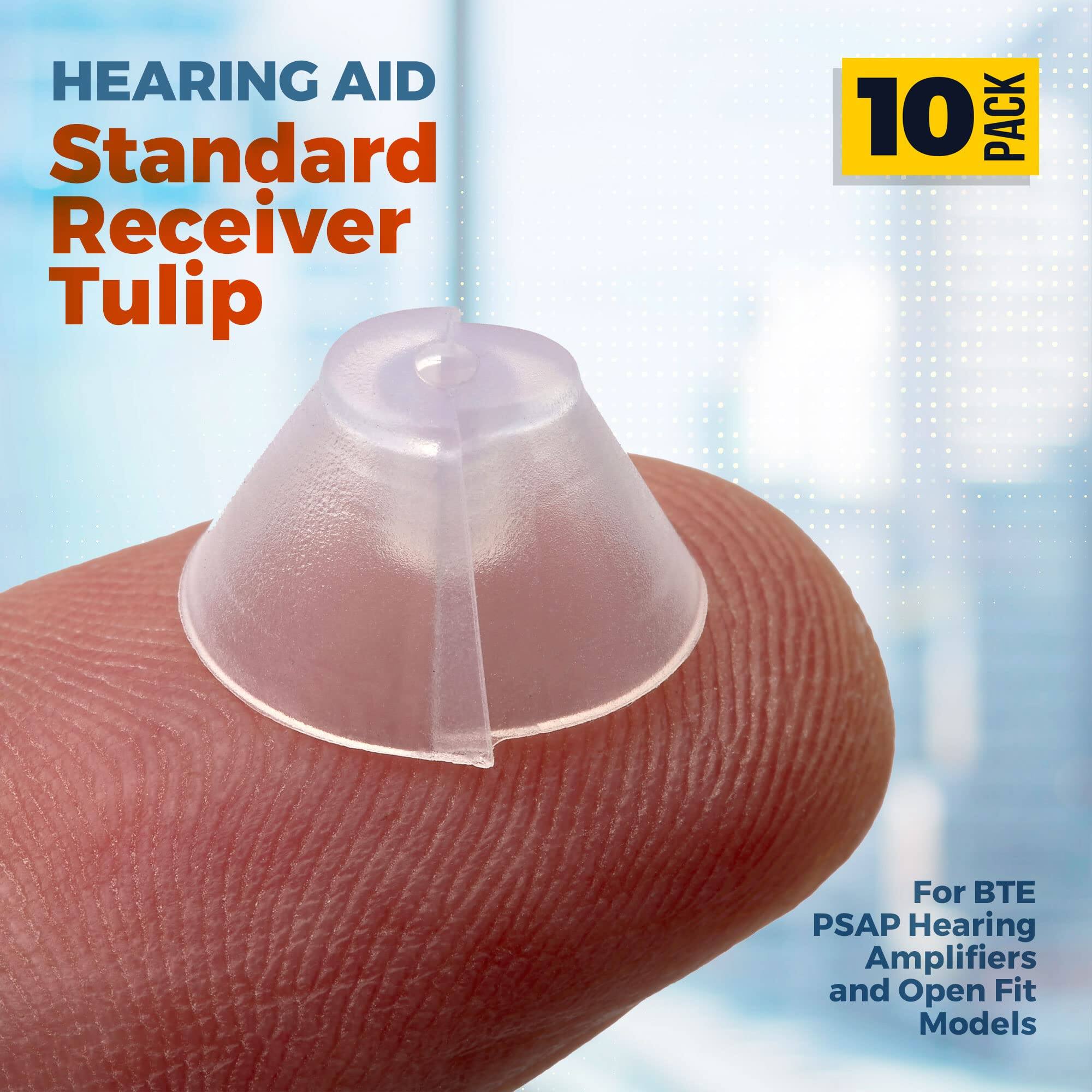HEARING AID  
Standard Receiver Tulip  

10 PACK  

For BTE PSAP Hearing Amplifiers and Open Fit Models