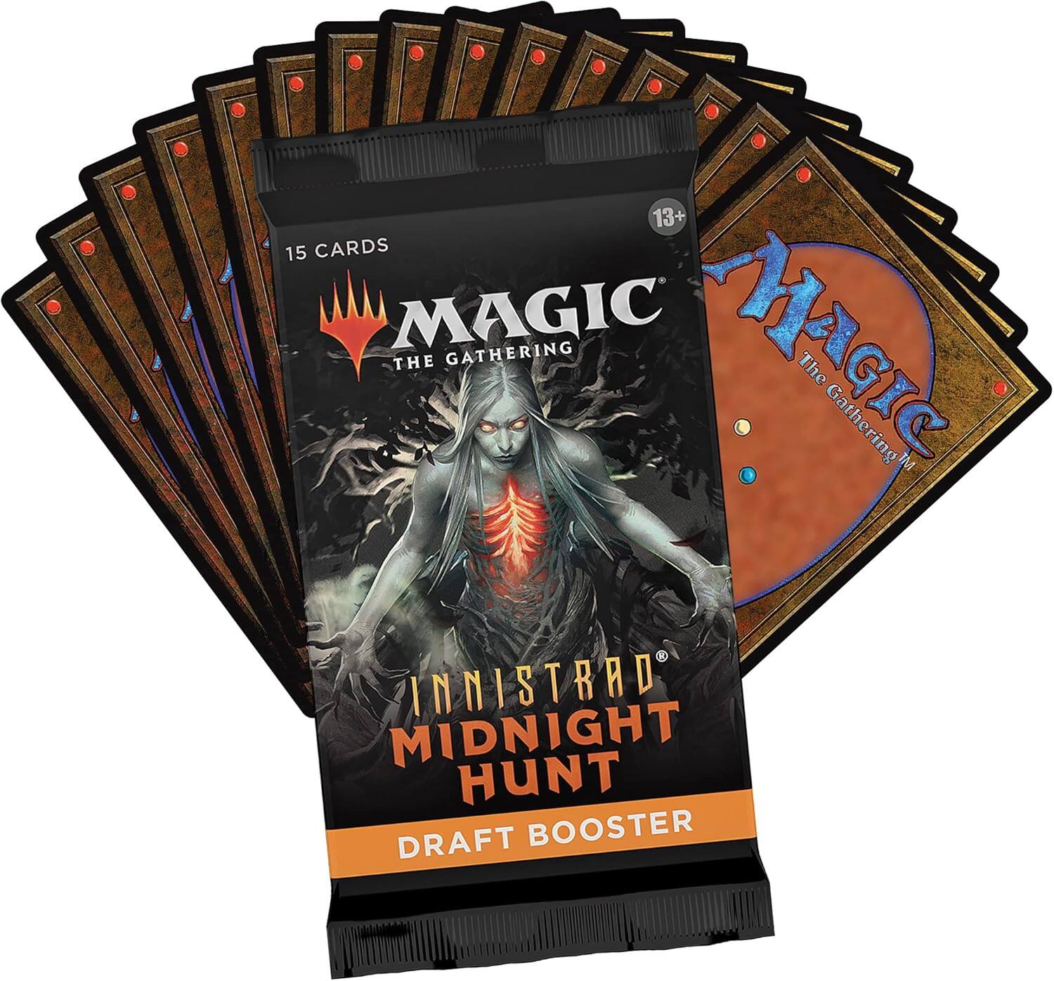 13+ 15 CARDS MAGIC THE GATHERING MAGIC THE GATHERING TM INNISTRAD MIDNIGHT HUNT DRAFT BOOSTER