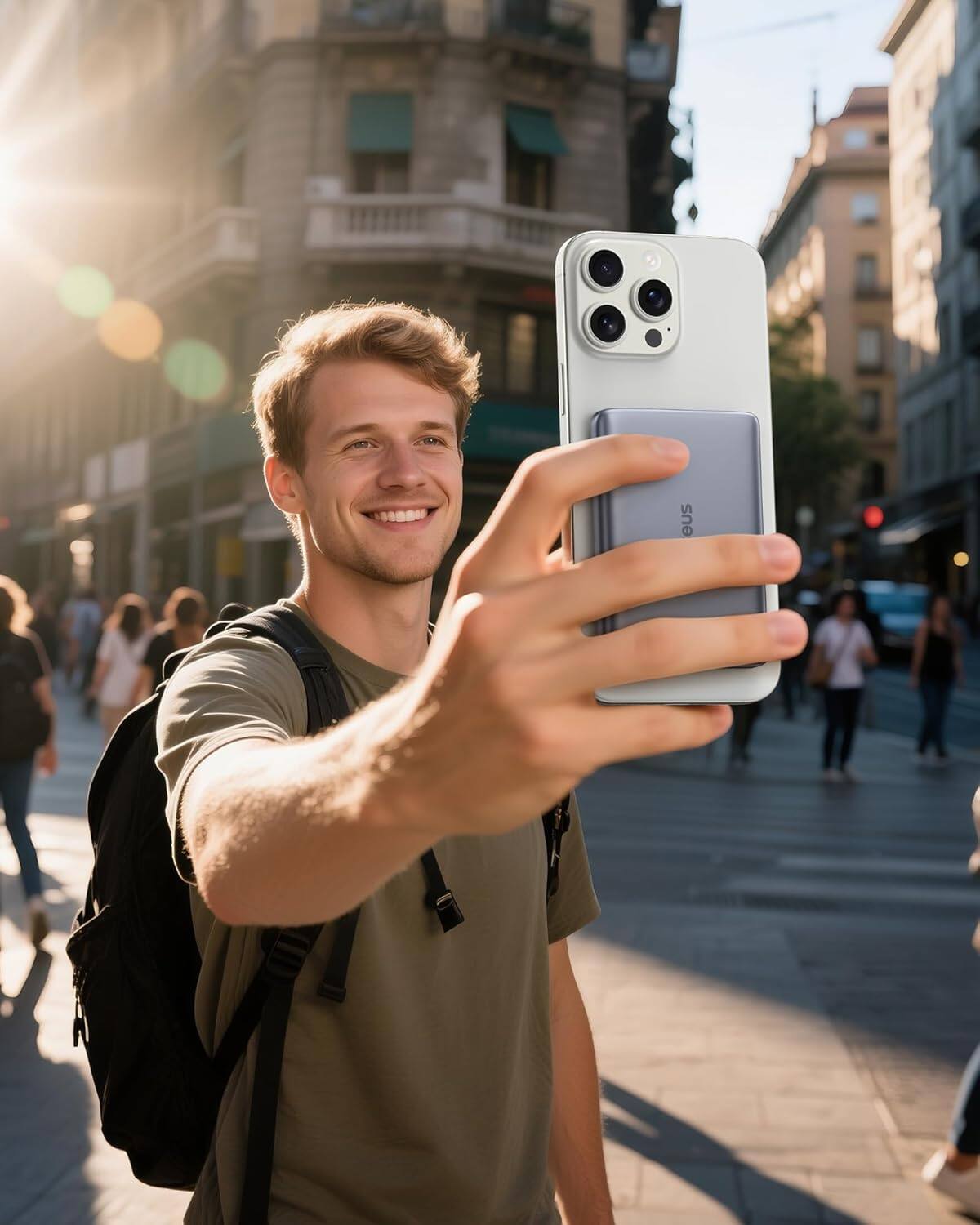 Alt View 5. Baseus - Baseus Picogo 10000mAh Qi2 Power Bank for iPhone - 15W Wireless, 27W Fast Charging Magnetic Battery - Space Grey.