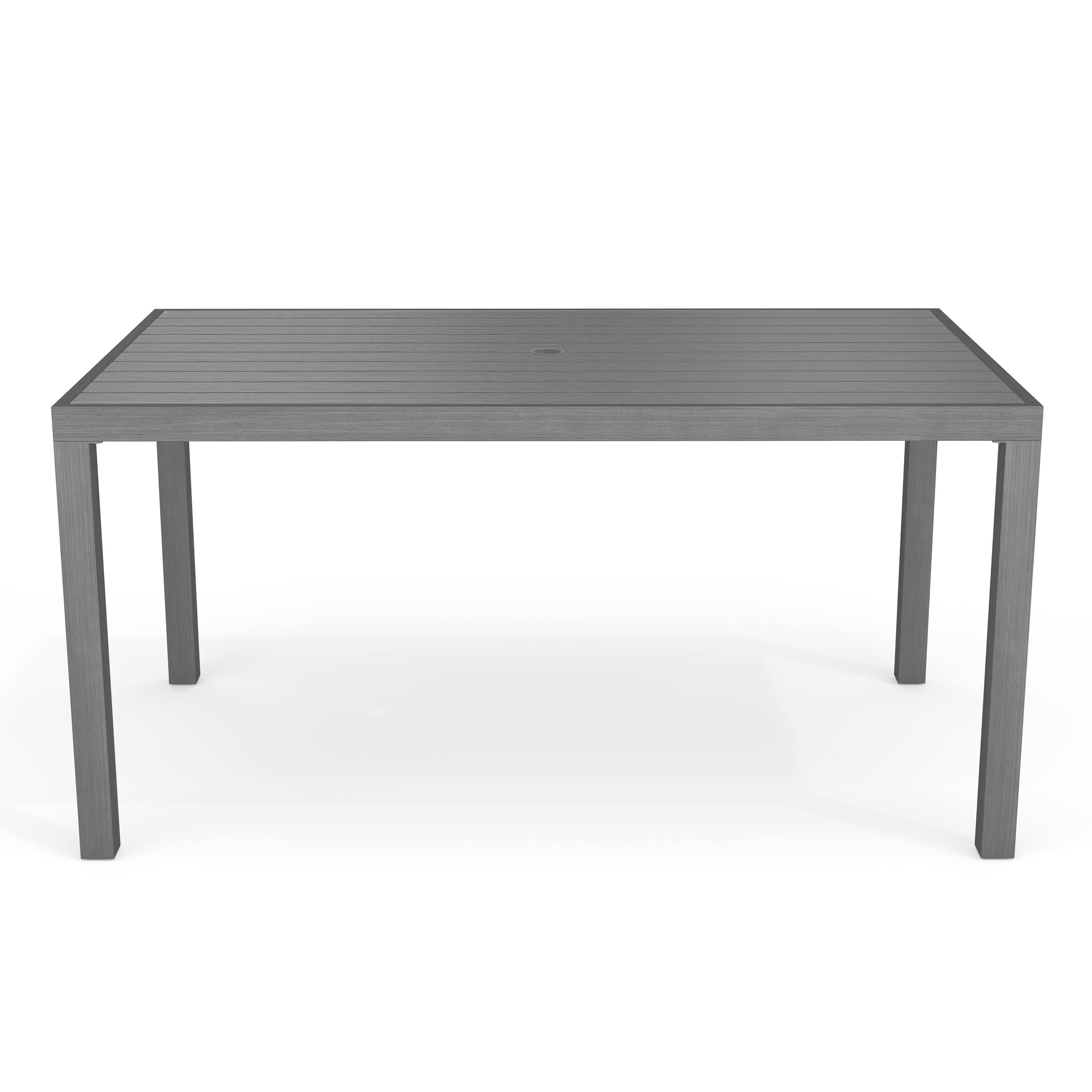 Alt View 8. Martha Stewart - Bedford 62" All-Weather Patio Dining Table with Umbrella Hole - Gray.