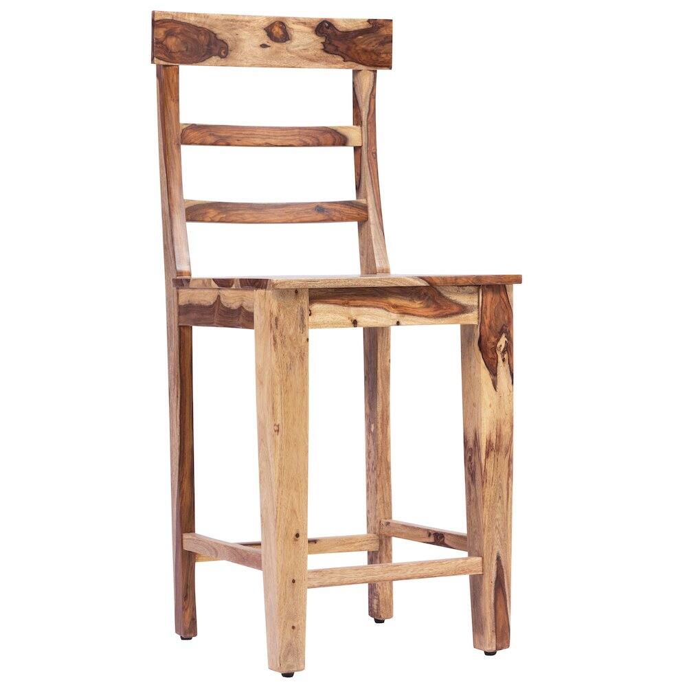 Left. Porter Designs - Taos Solid Sheesham Wood Counter Chair - Natural.