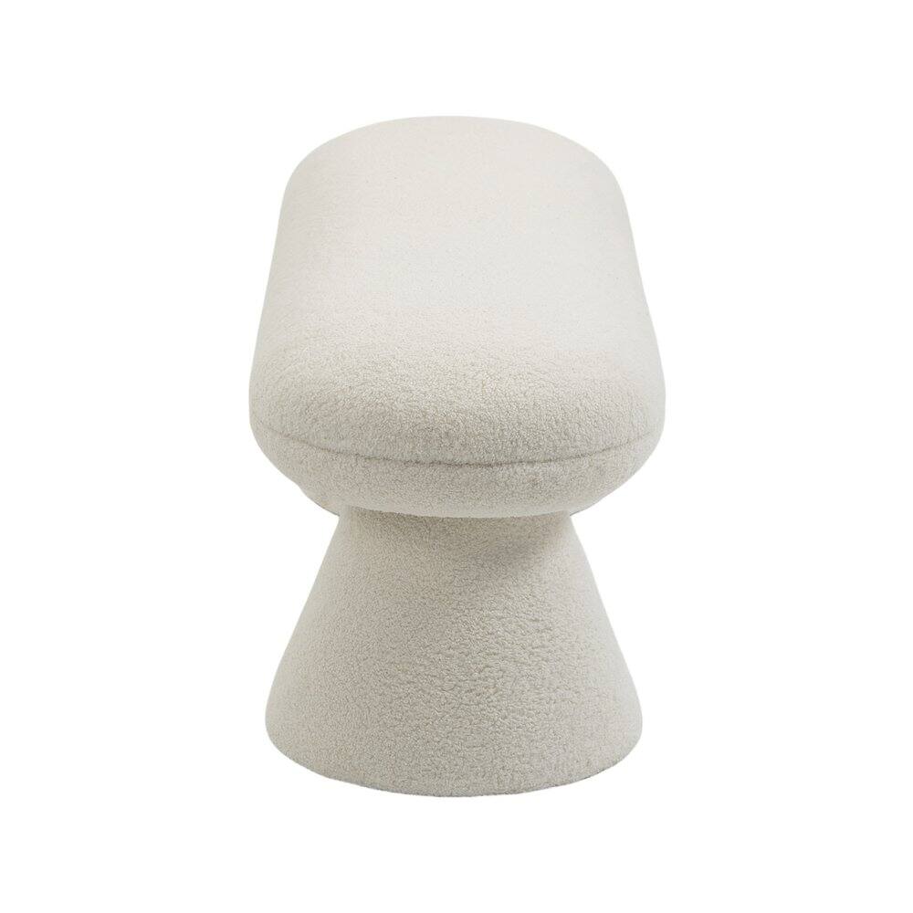 Alt View 3. Meridian Furniture - Drum Cream Faux Shearling Teddy Fabric Bench - Beige.