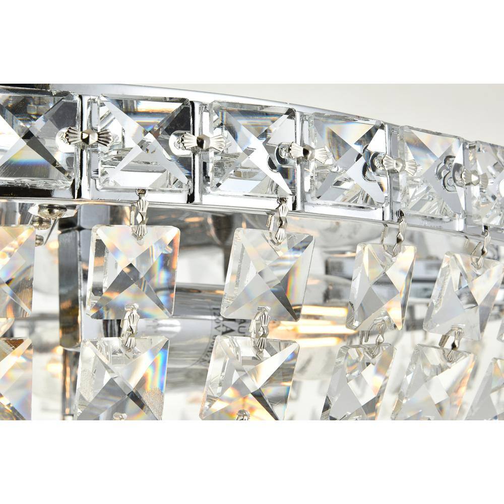 Alt View 1. Elegant Lighting - Tranquil 6 light Chrome Flush Mount Clear Royal Cut Crystal - Chrome.