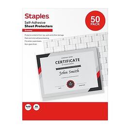 Staples - Plastic Sleeve, 9" x 12", 50/Pack - Clear