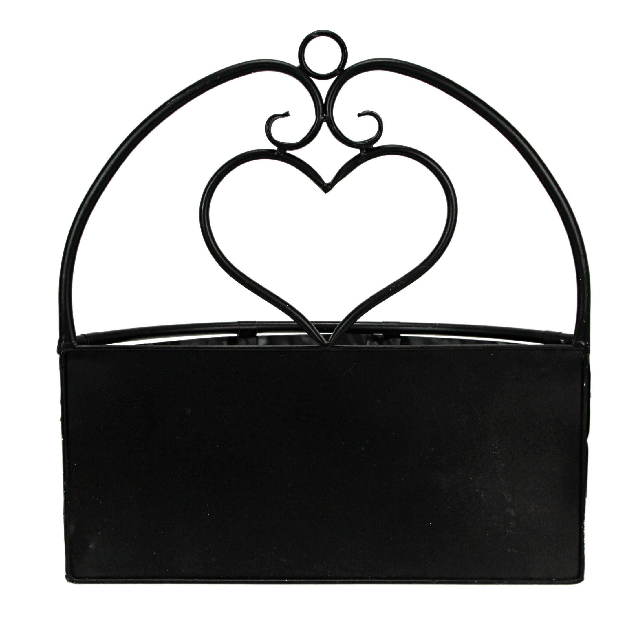 Alt View 4. Special T Imports - Large & Small Galvanized Metal Rustic White Wall Pocket Planters Heart Hanging Decor Set of 2 - White.