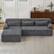 Alt View 5. Aukfa - Chenille L-Shape Sectional Sofa-Minimalist, Sleeper Couch for Living Room, Apartment, Reception-No Assembly - Gray.