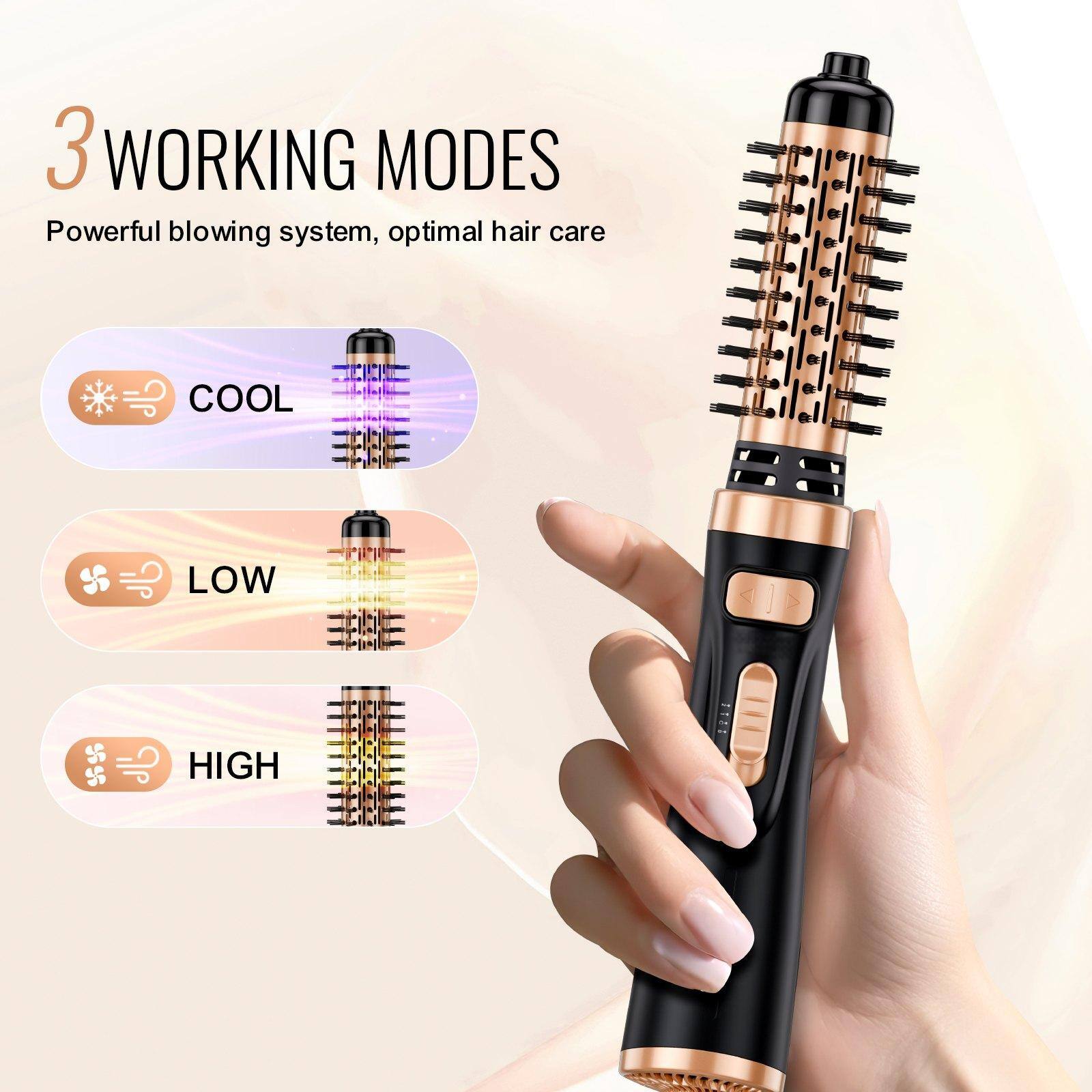 3 WORKING MODES  
Powerful blowing system, optimal hair care  

COOL  
LOW  
HIGH