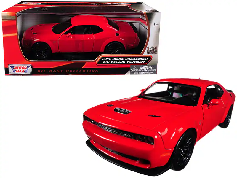 2018 Dodge Challenger SRT Hellcat Widebody 1/24 Diecast Model Car by Motormax - Red