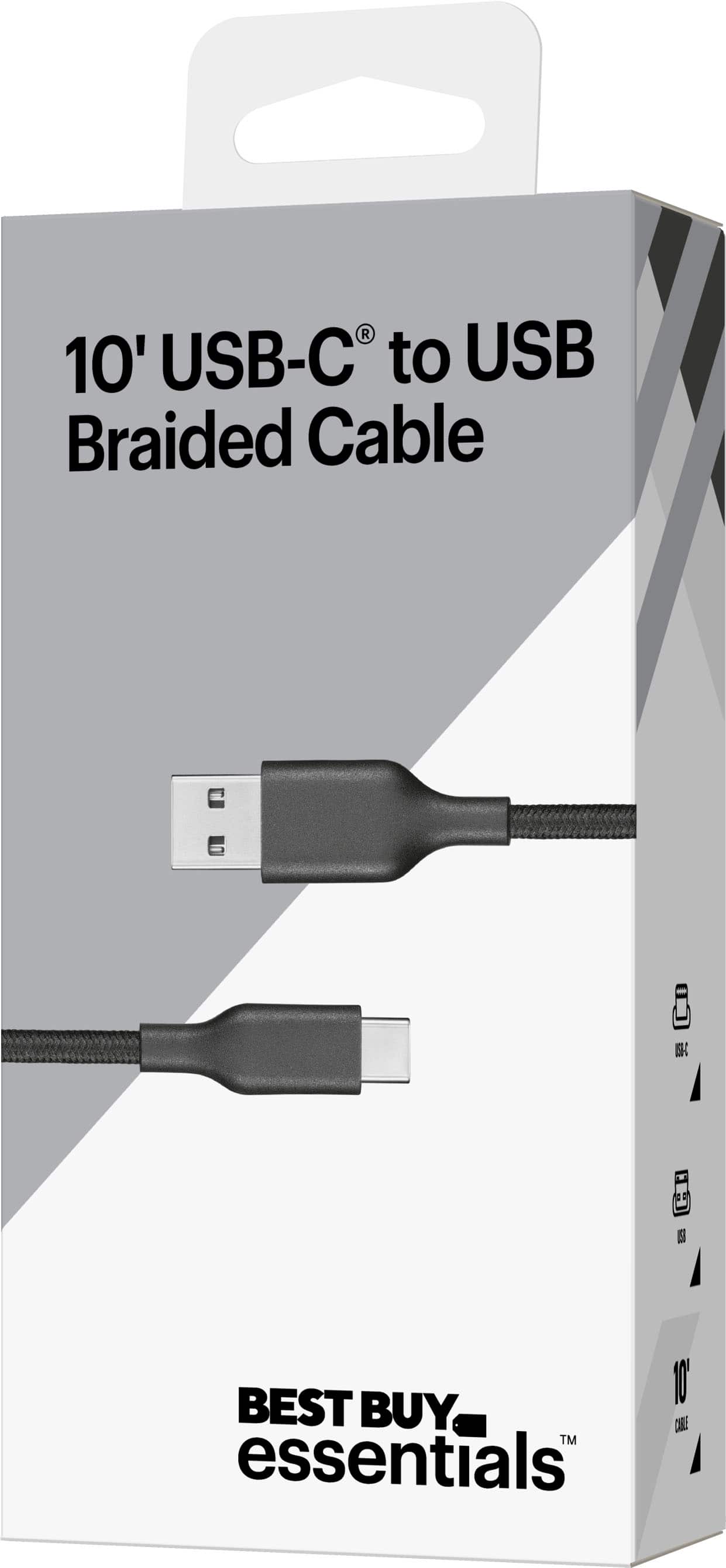 10' USB-C to USB Braided Cable (Best Buy Essentials)