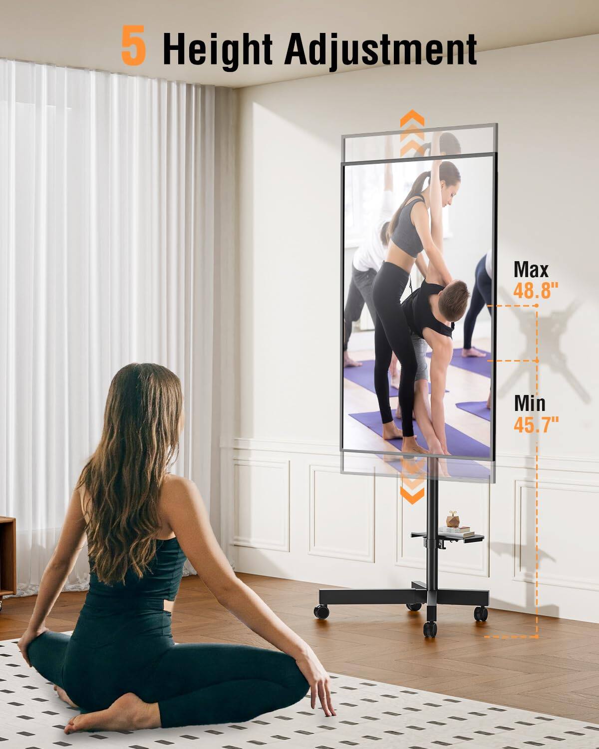 5 Height Adjustment  
Max 48.8"  
Min 45.7"