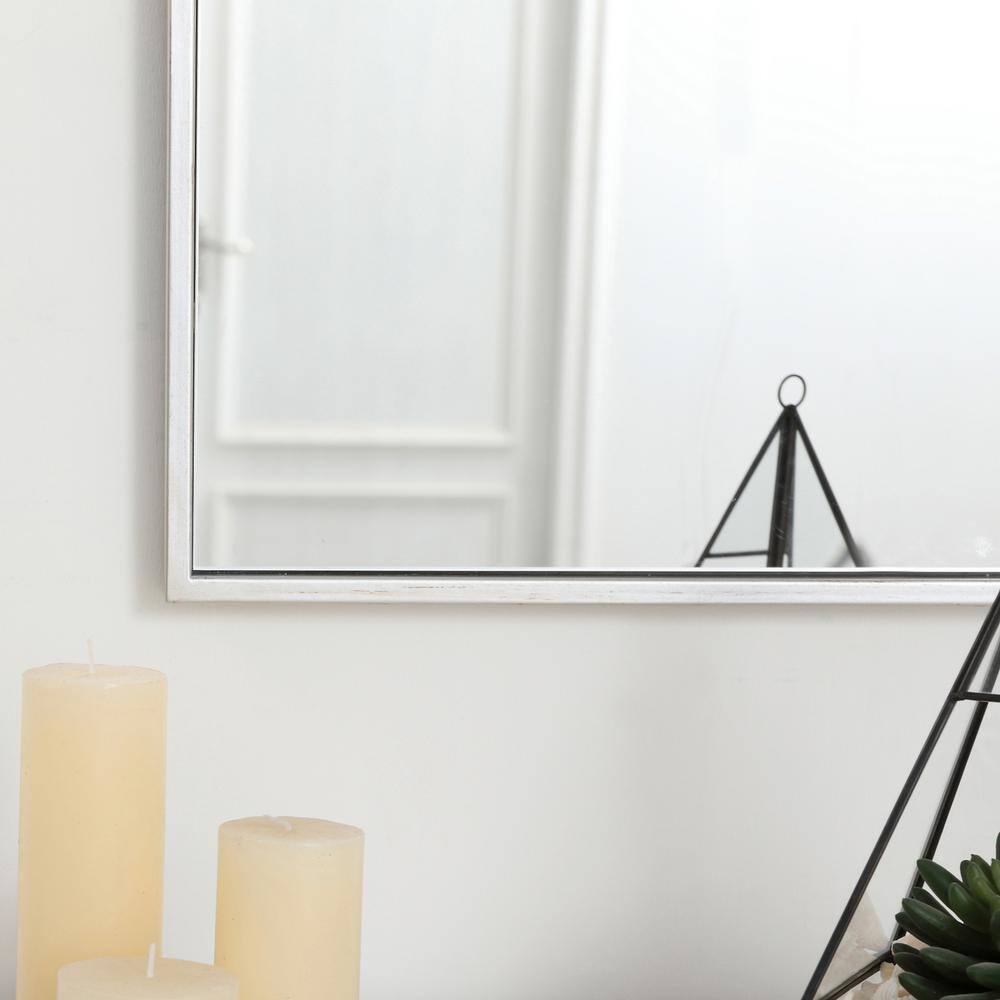 Alt View 6. Elegant Decor - Metal frame rectangle mirror 14 inch in silver - Silver.