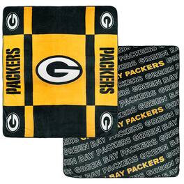 Pegasus - Green Bay Packers 60- x 70- Reverse Block Double-Sided Ultra Cozy Blanket - Multicolor