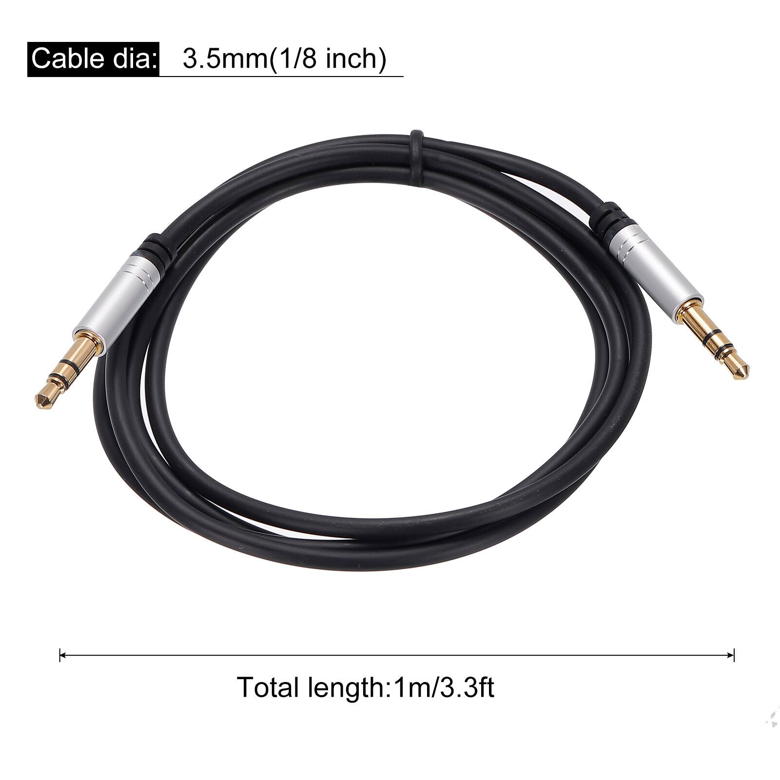 Cable dia: 3.5mm (1/8 inch)  
Total length: 1m/3.3ft