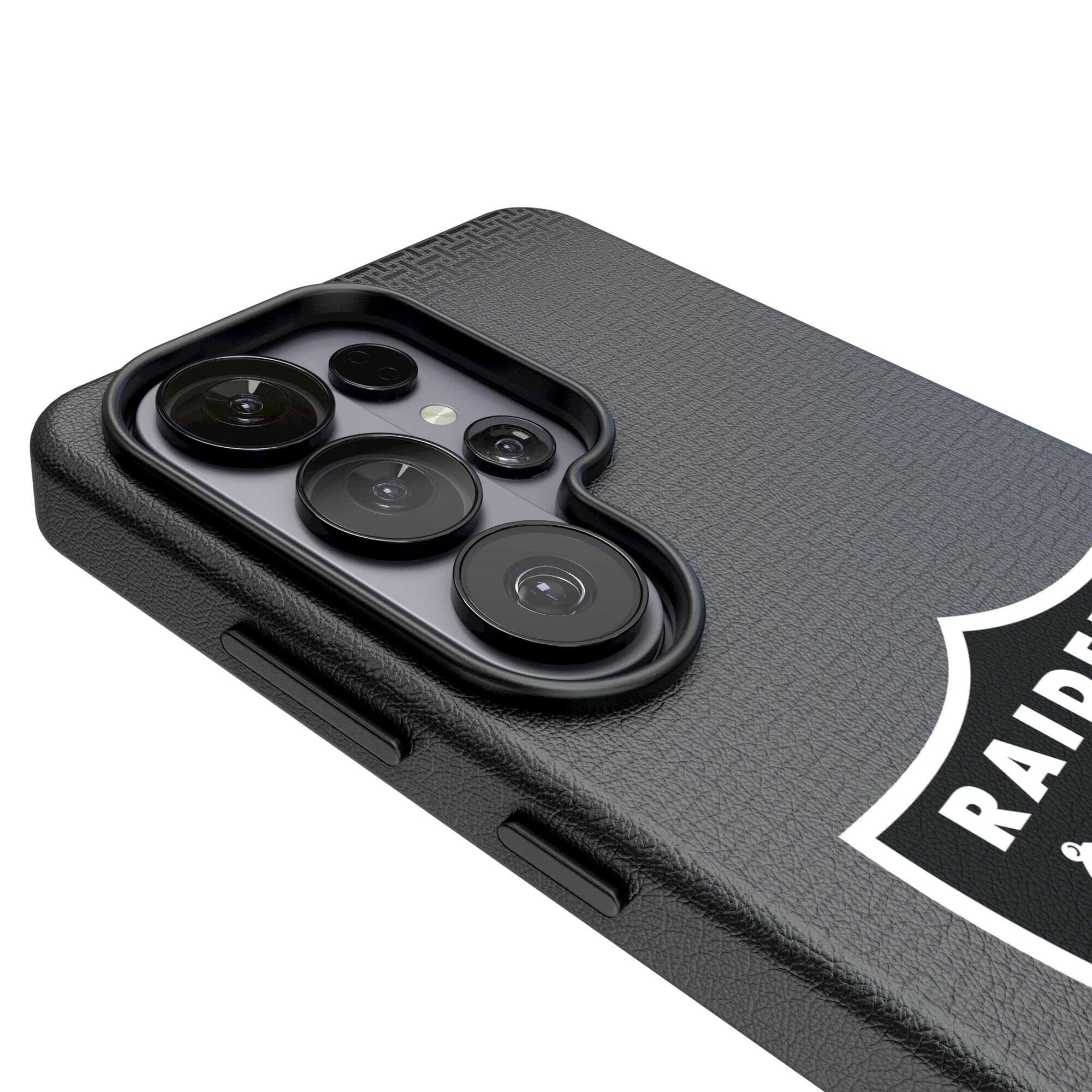 Alt View 2. Keyscaper - Las Vegas Raiders Linen Galaxy Magnetic Bump Case - S24 - Black.