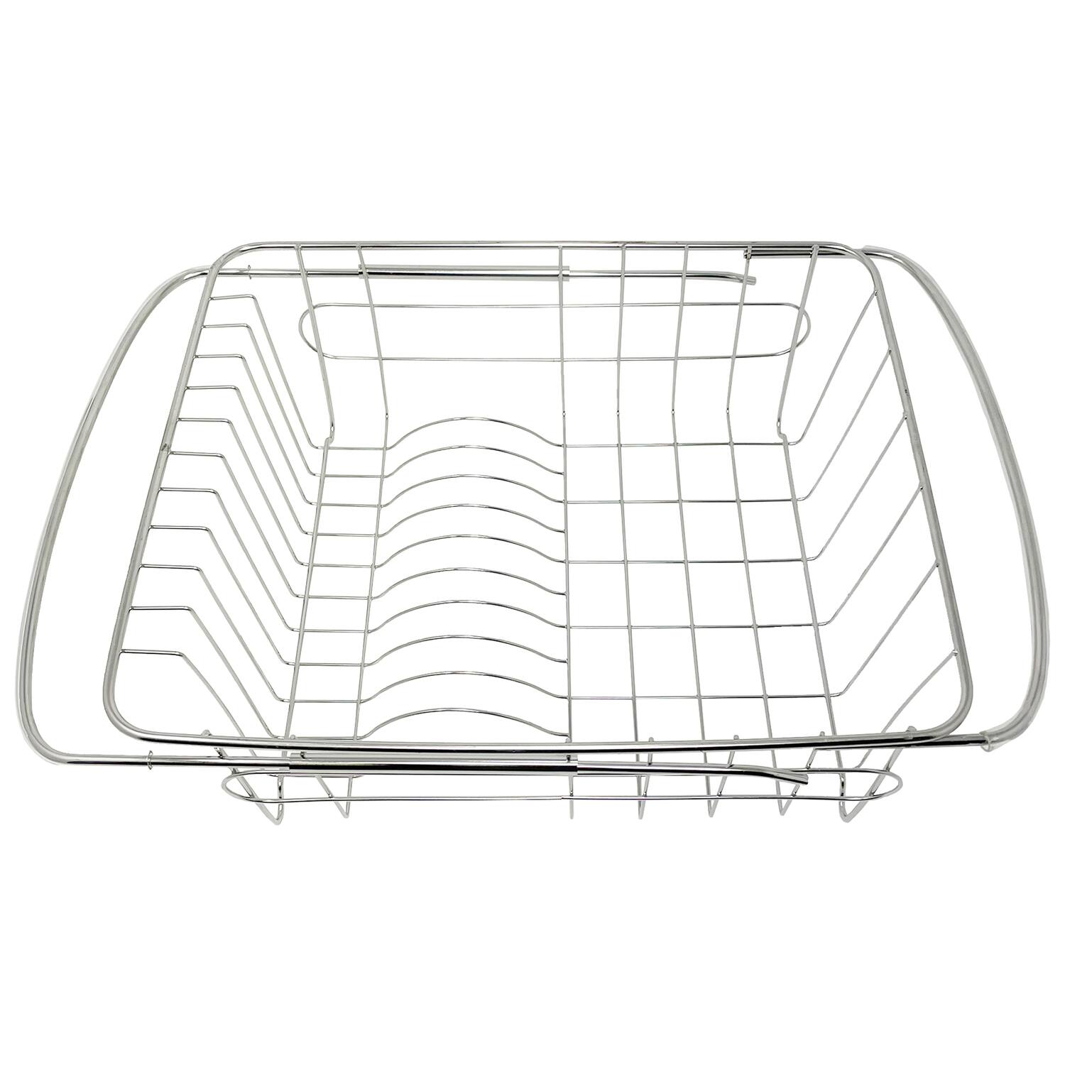 Angle. Better Houseware - Adjustable Over-the-Sink Stainless Steel Dish Drainer - Stainless Steel.