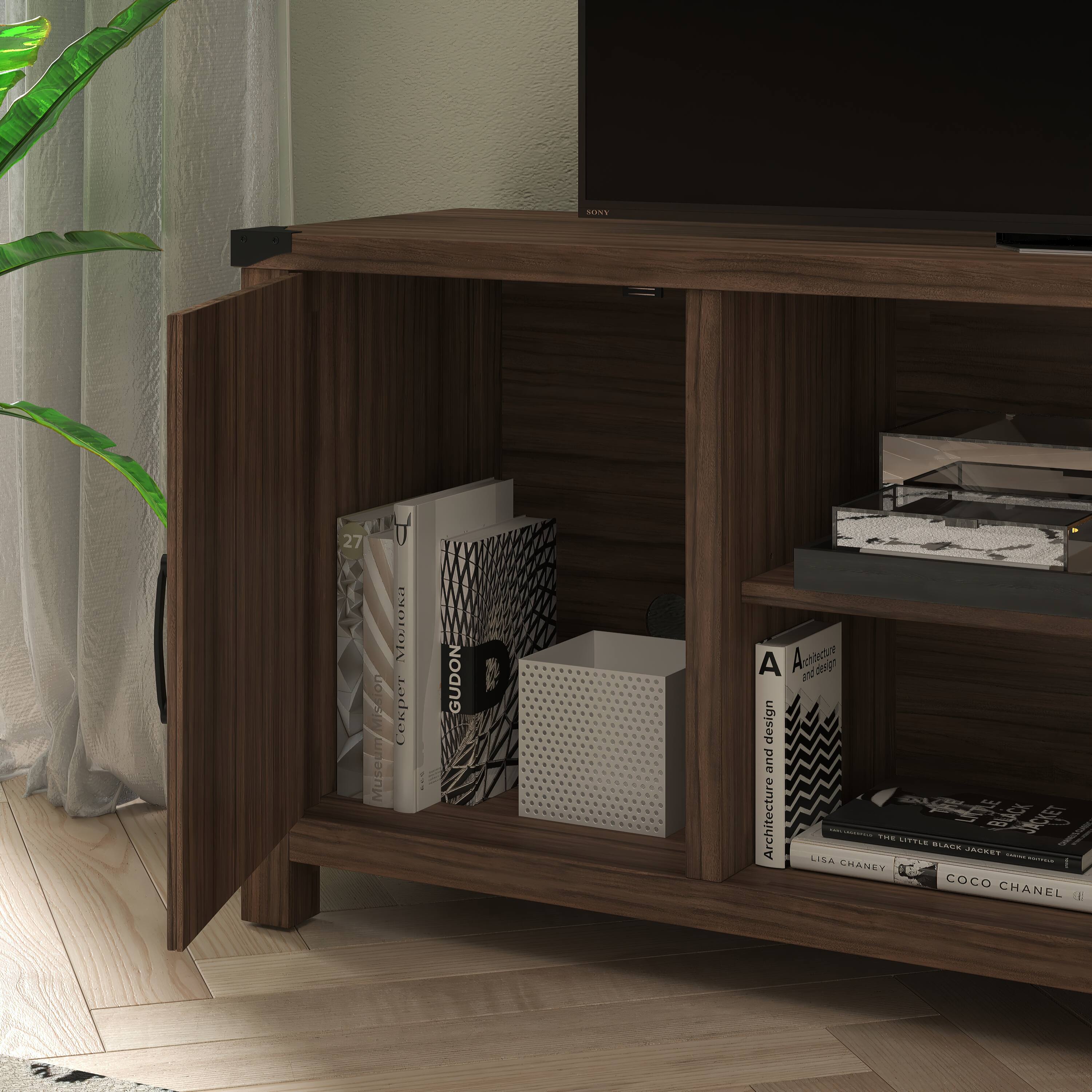 Alt View 14. Alamont Home - 59 Inch Barn Door TV Stand Fits up to 65" TV's with Adjustable Shelf - Gray Wash Oak.
