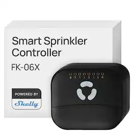 Shelly - FrankEver Smart Sprinkler Controller FK-06X, 6-Zone Wi-Fi Irrigation Controller, 24V AC Valve Outputs, Bluetooth - Black
