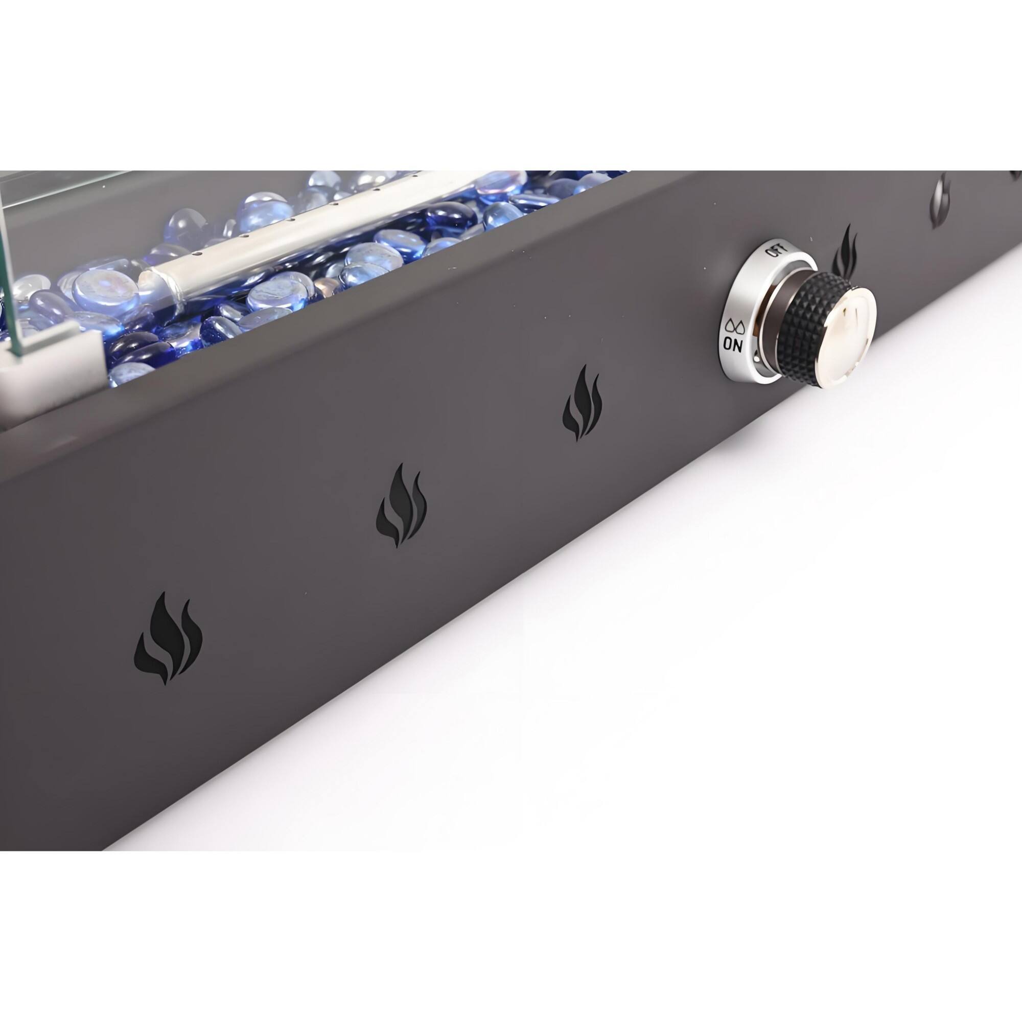 Alt View 7. Boyel Living - 28 Inch Rectangular Propane Fire Pit 40000 BTU Steel Wind Resistant Outdoor Fire Pit Glass Beads Design - Black.