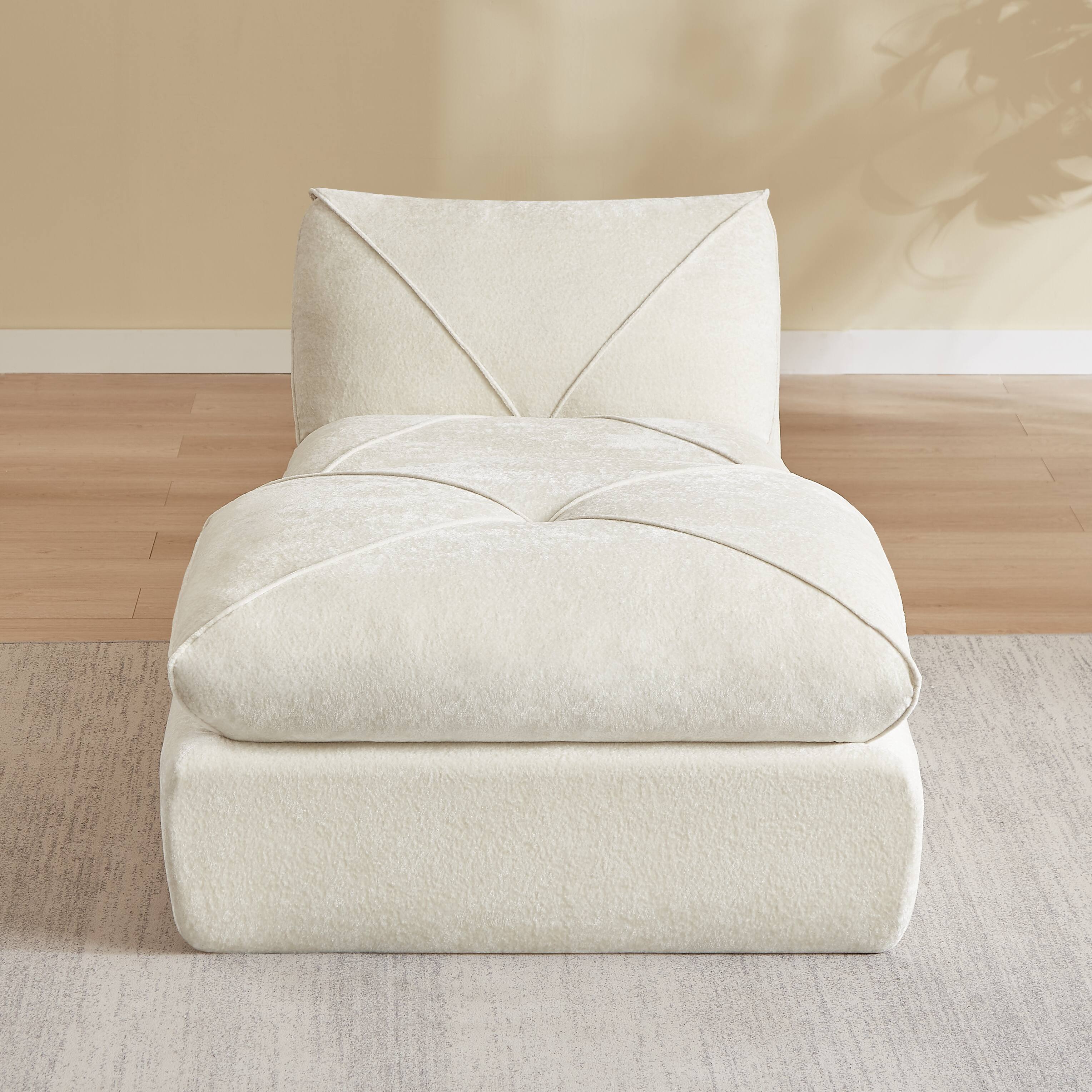 Left. Loheer - Loheer- 2.8x3.4x2.7 ft Modern Minimalist Chenille Sectional Sofa with Ottoman for Apartment Living Room - Beige.