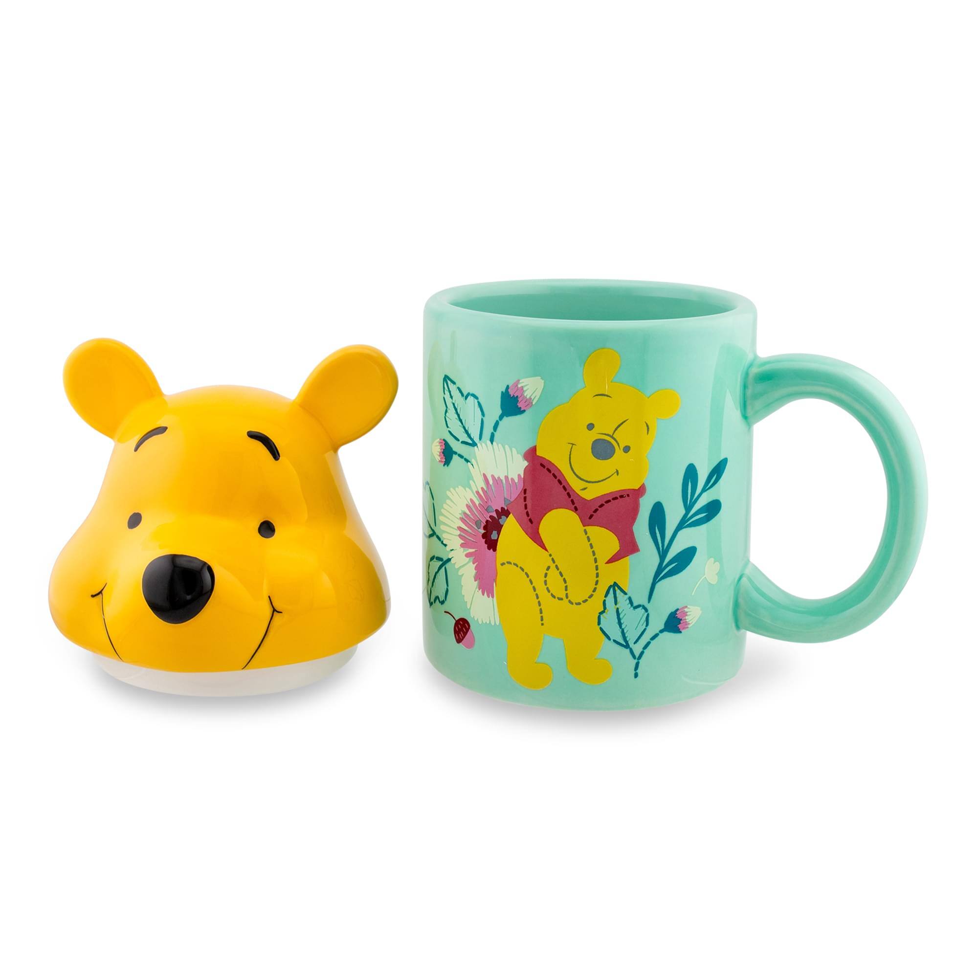 Alt View 1. Disney - Disney Winnie the Pooh Ceramic Mug With Sculpted Topper | Holds 18 Ounces - Blue.