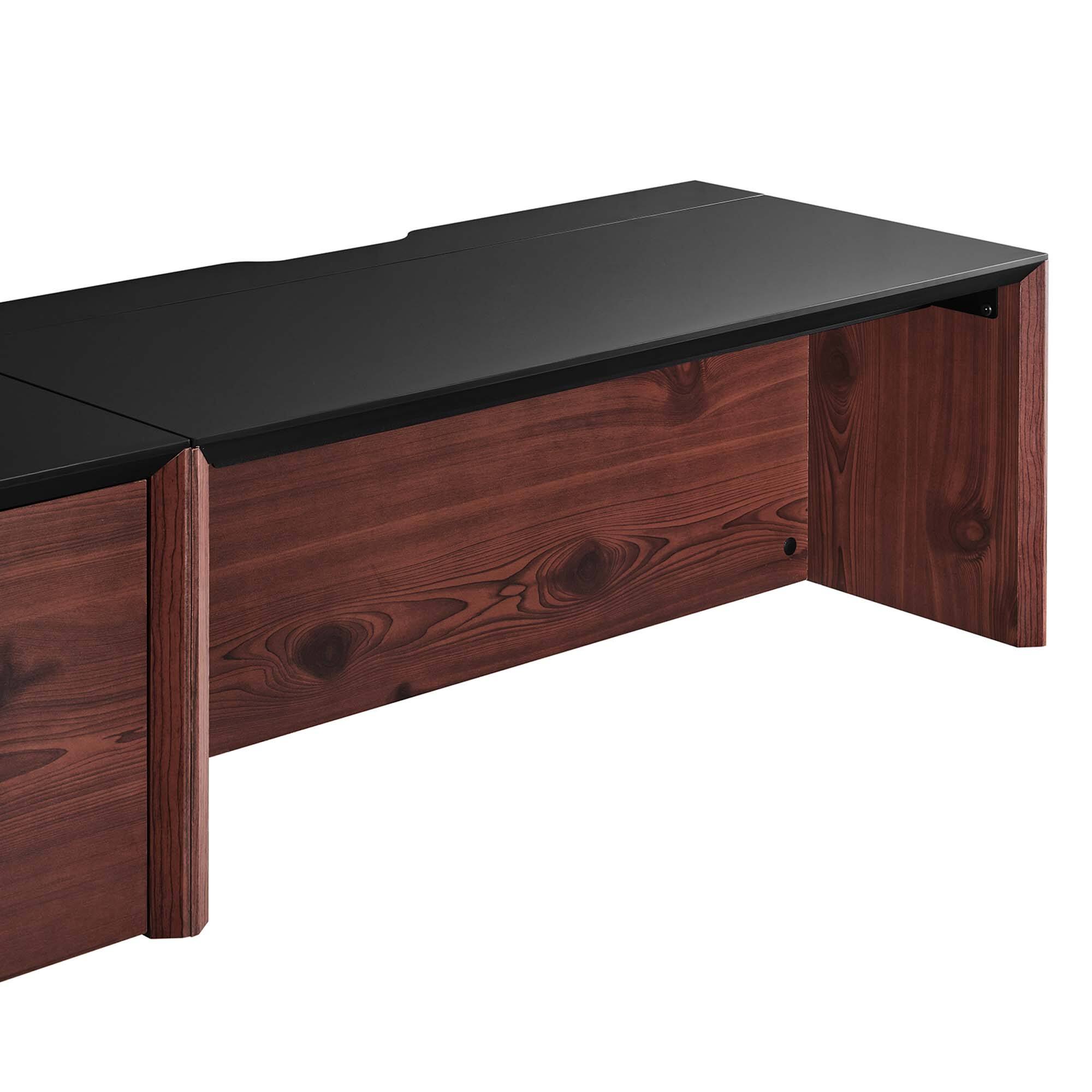 Alt View 4. Modway - Kinetic 38" Wall-Mount Office Desk With Cabinet and Shelf by Modway - Black Cherry.