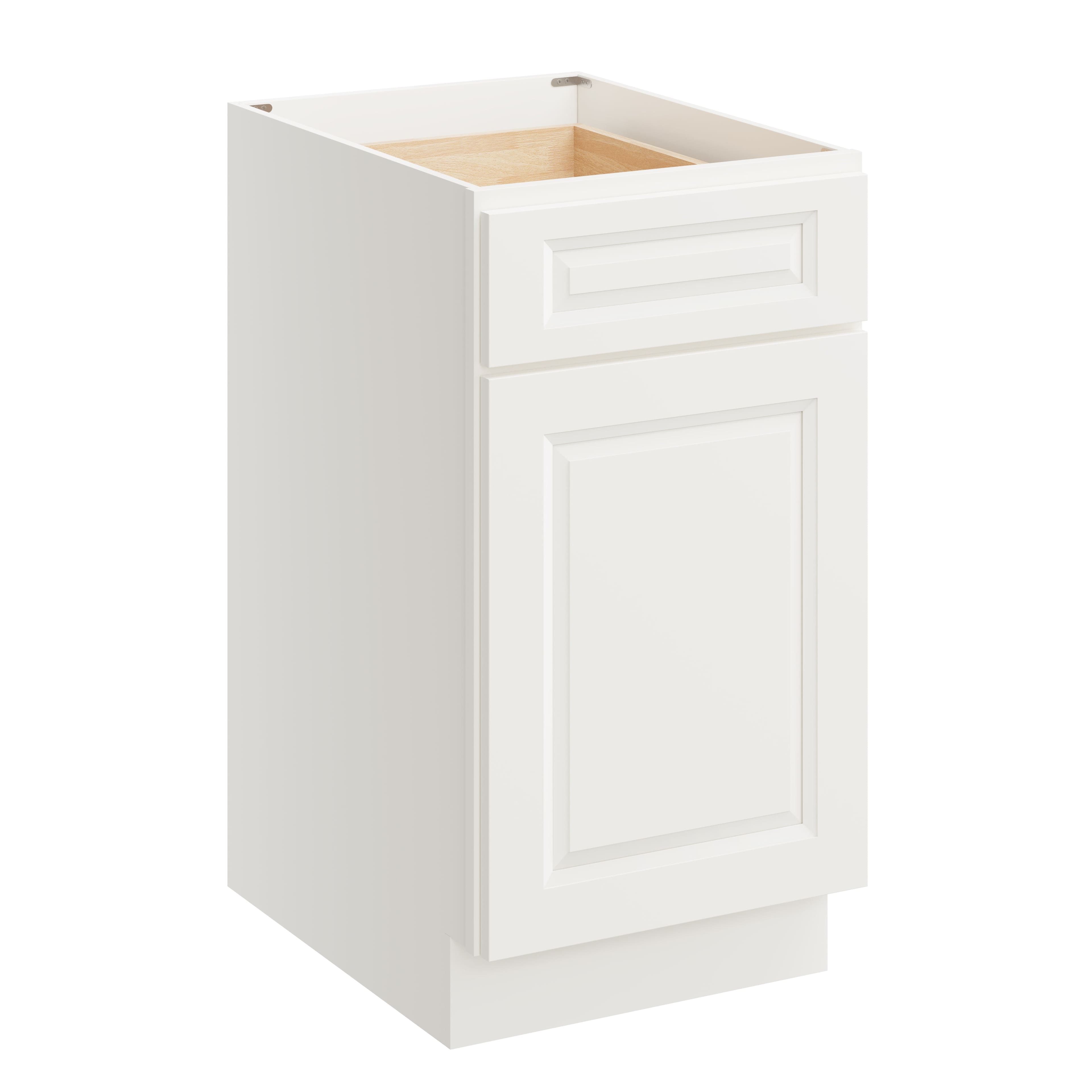 Boyel Living - 18 Inch Kitchen Base Cabinet with Full Overlay Doors - Glacier White