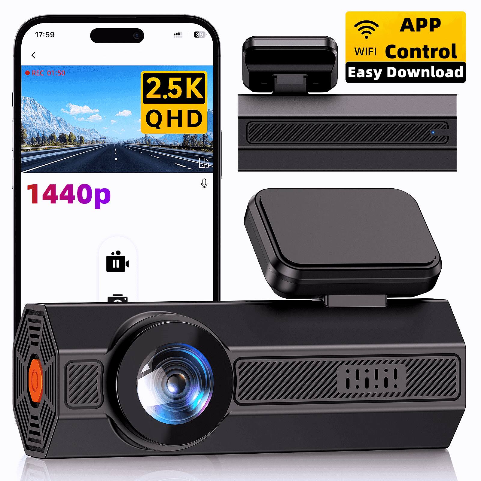 17:59 REC 01:50  
39 2.5K QHD  
APP WIFI Control Easy Download  
1440p