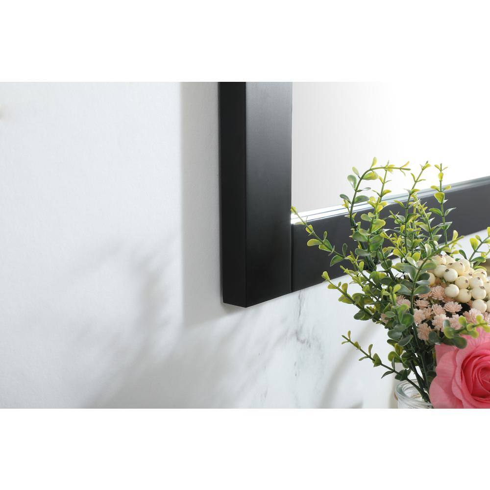 Alt View 2. Elegant Decor - Aqua vanity mirror 30x36 inch in black - Black.