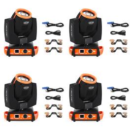 Topteng - 4 Packs 230W 7R Beam Moving Head - 8-Facet Prism, 0-4° Zoom, DMX512, 17 Gobos & 14 Colors, for Stage/Disco