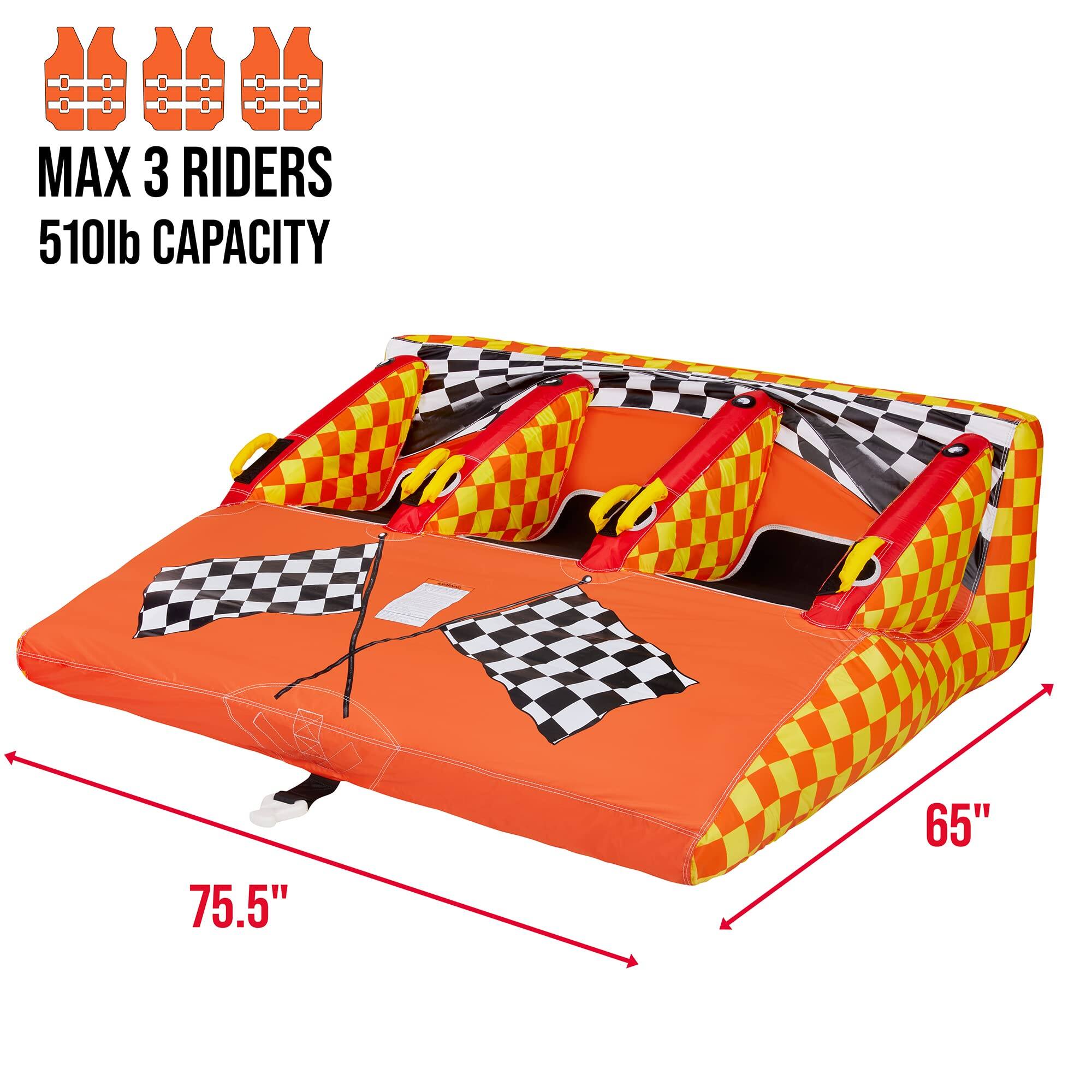 MAX 3 RIDERS 510lb CAPACITY 75.5" 65"