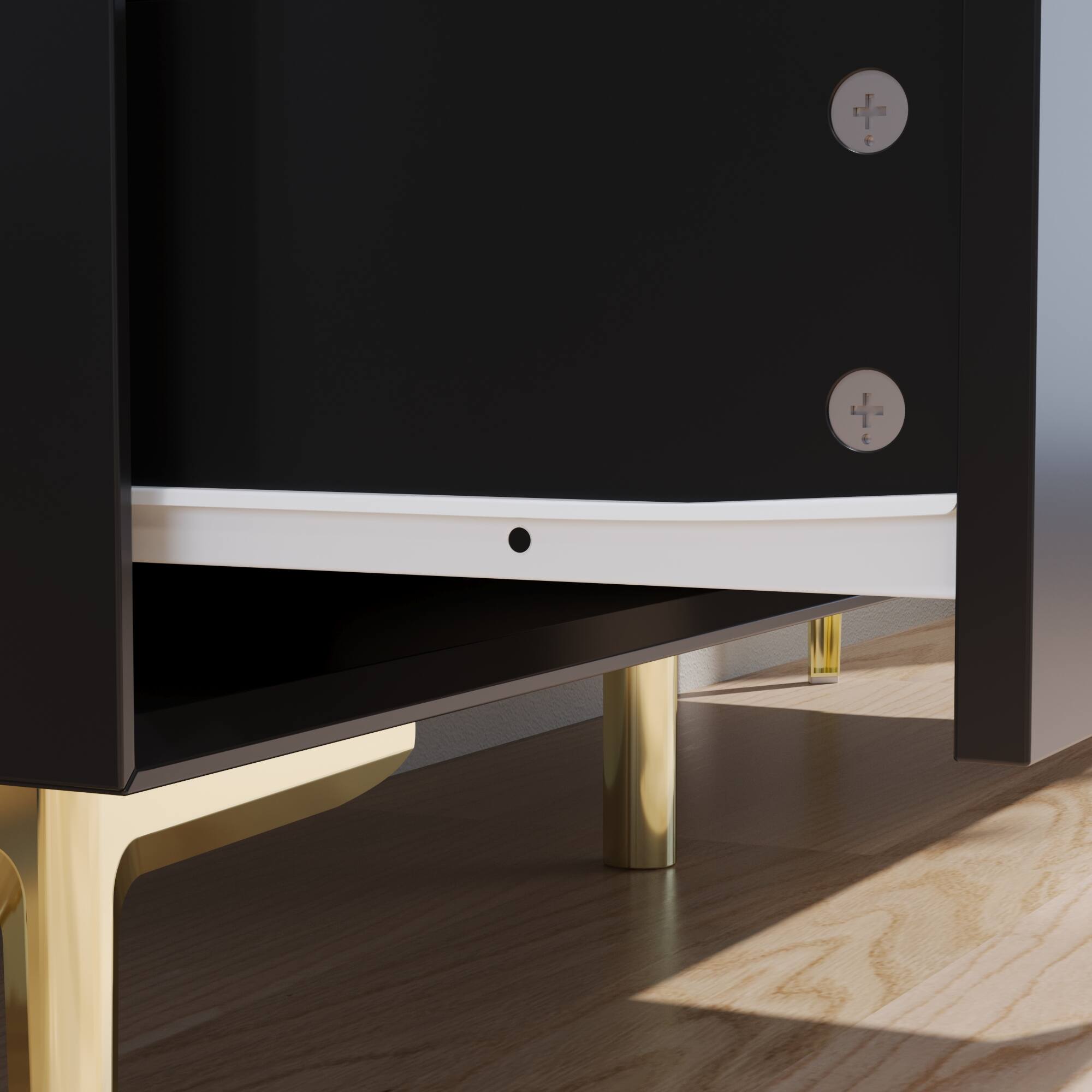 Alt View 9. FUFU & GAGA - FUFU&GAGA Multifunctional Storage 6-Drawers Dresser Wide Chest Elevate Your Home Organization - Black.